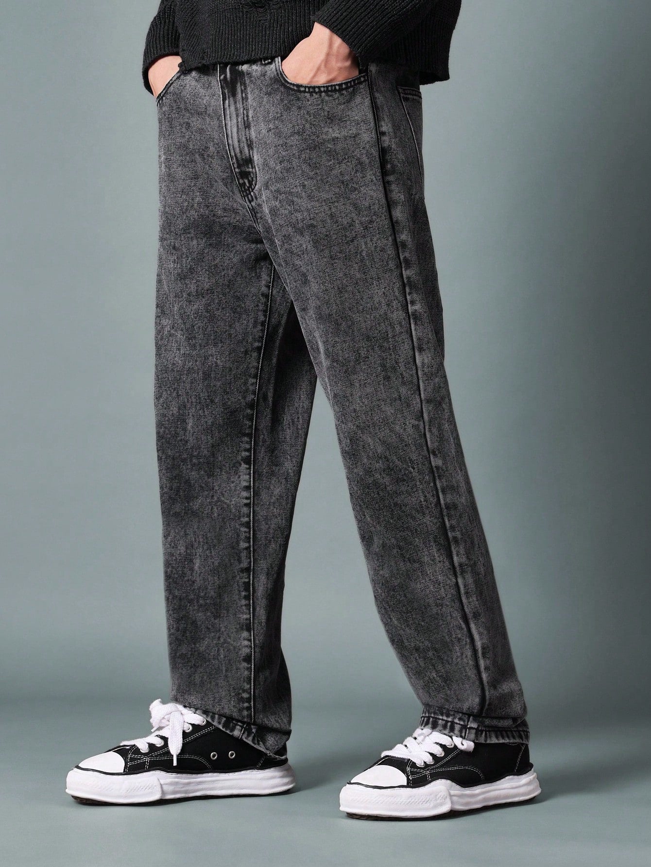 Straight Fit Acid Wash Jean