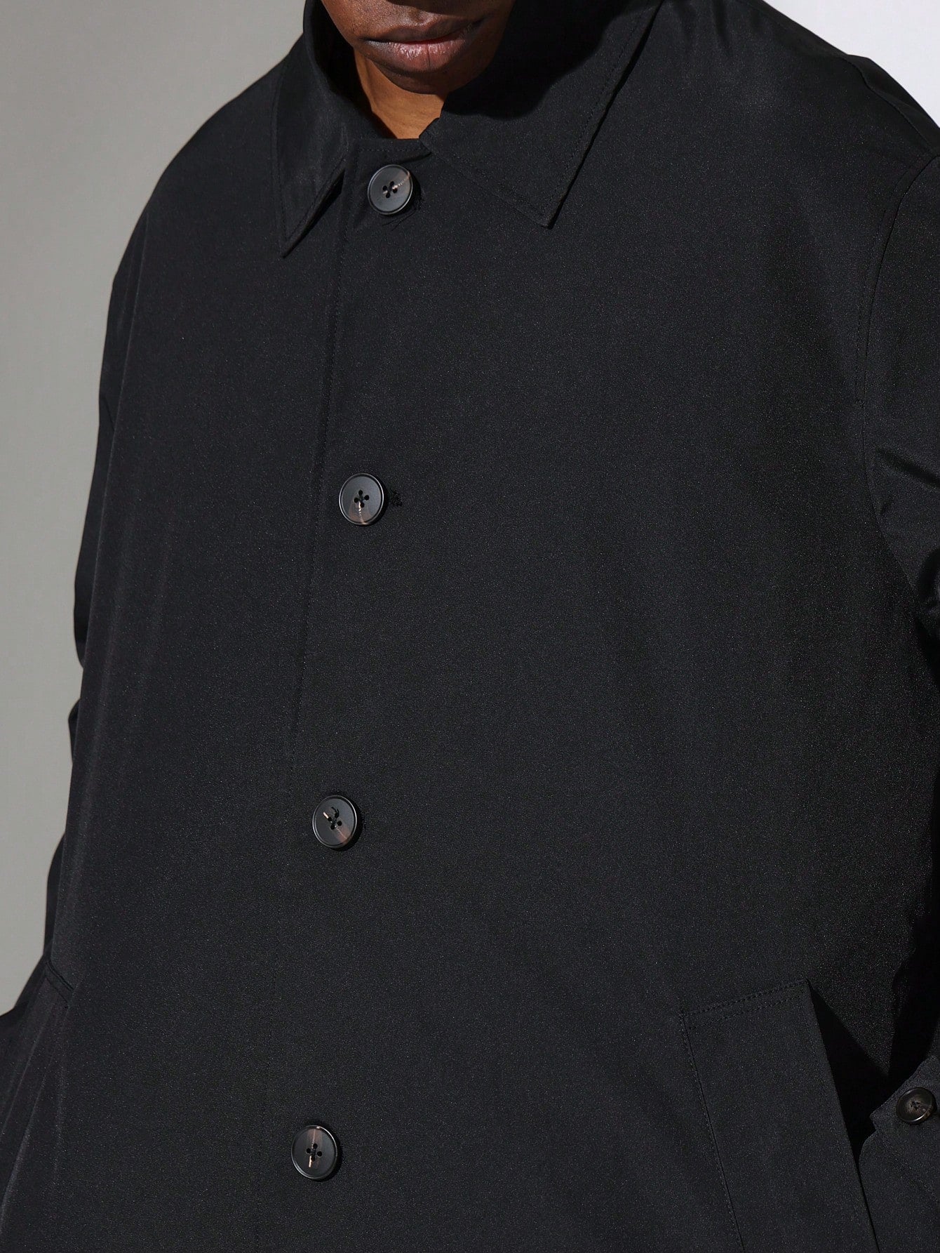 Regular Fit Nylon Trench Coat