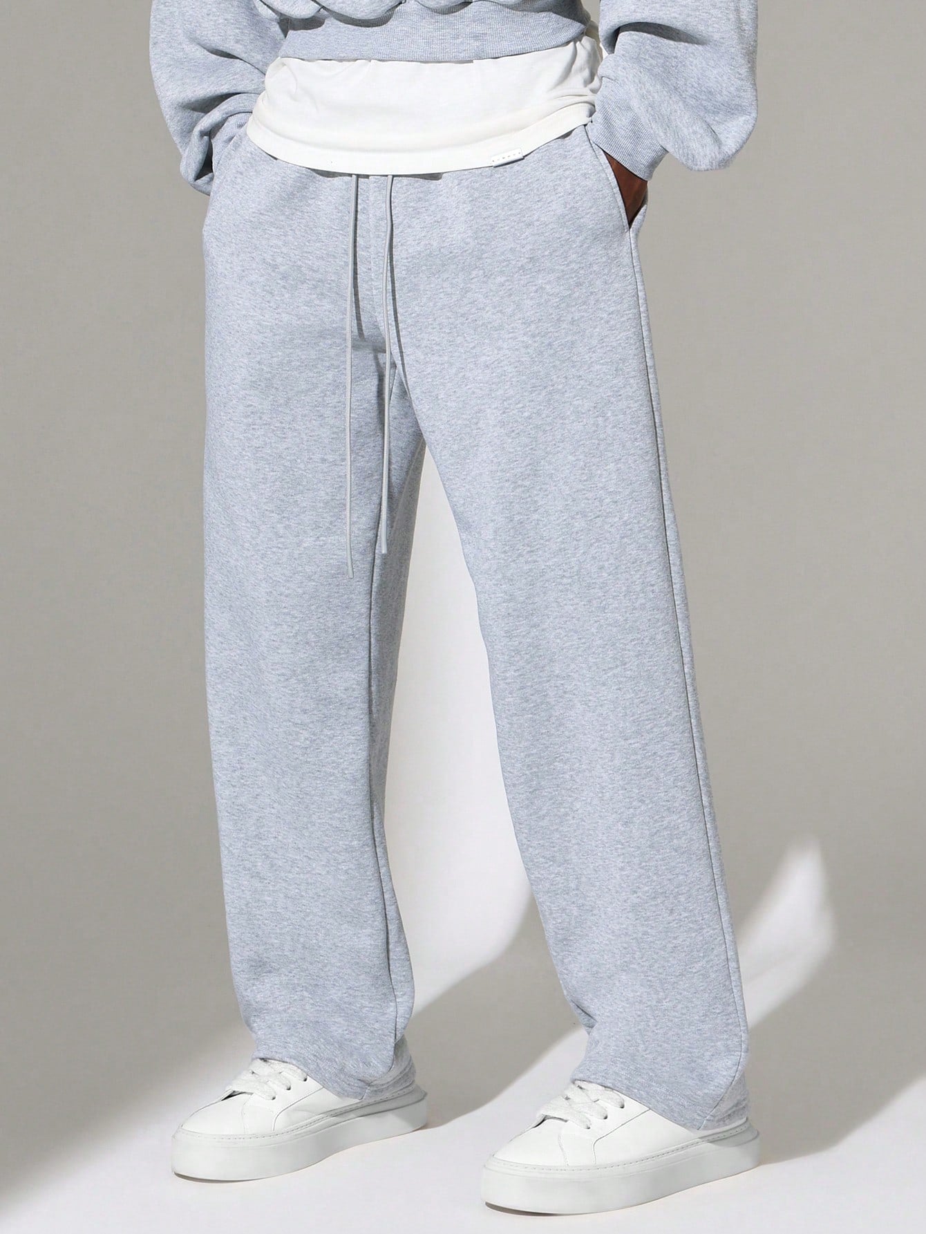 Crop Fit Sweatshirt With Graphic Print And Straight Fit Drop Crotch Sweatpants 2 Piece Set