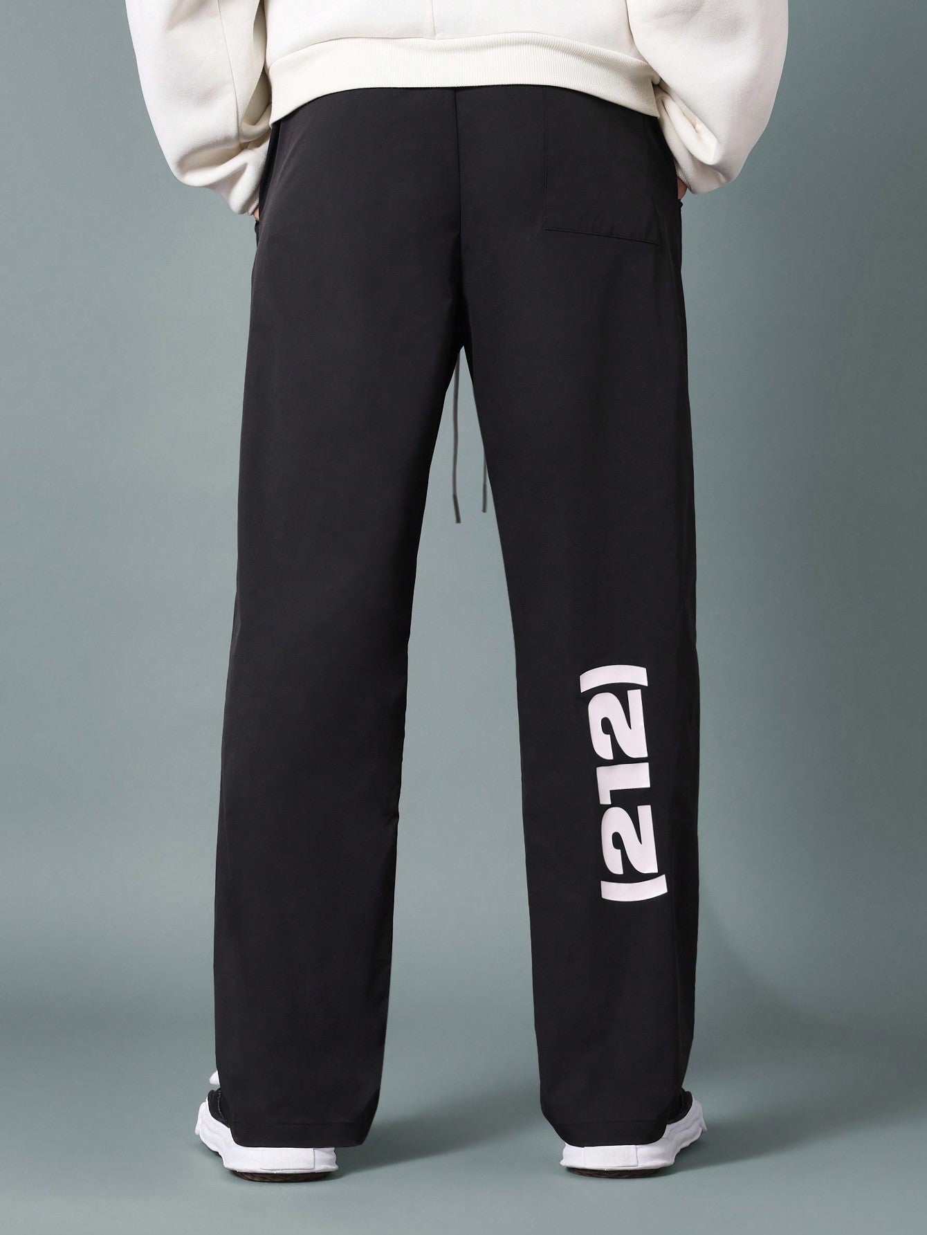 Straight Fit Nylon Pant With Graphic Print