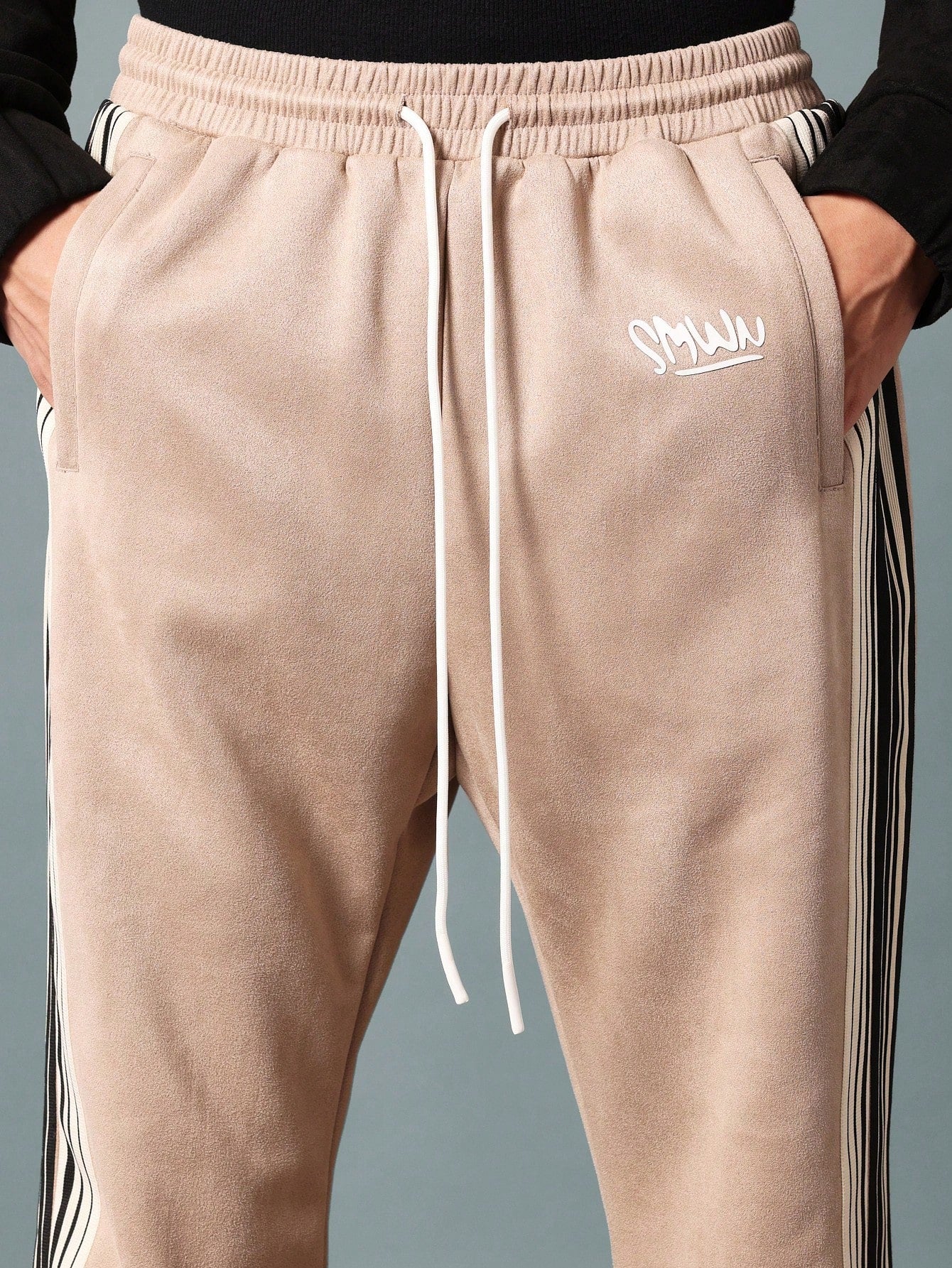 Flare Fit Sweatpant With Side Tape And Graphic Print