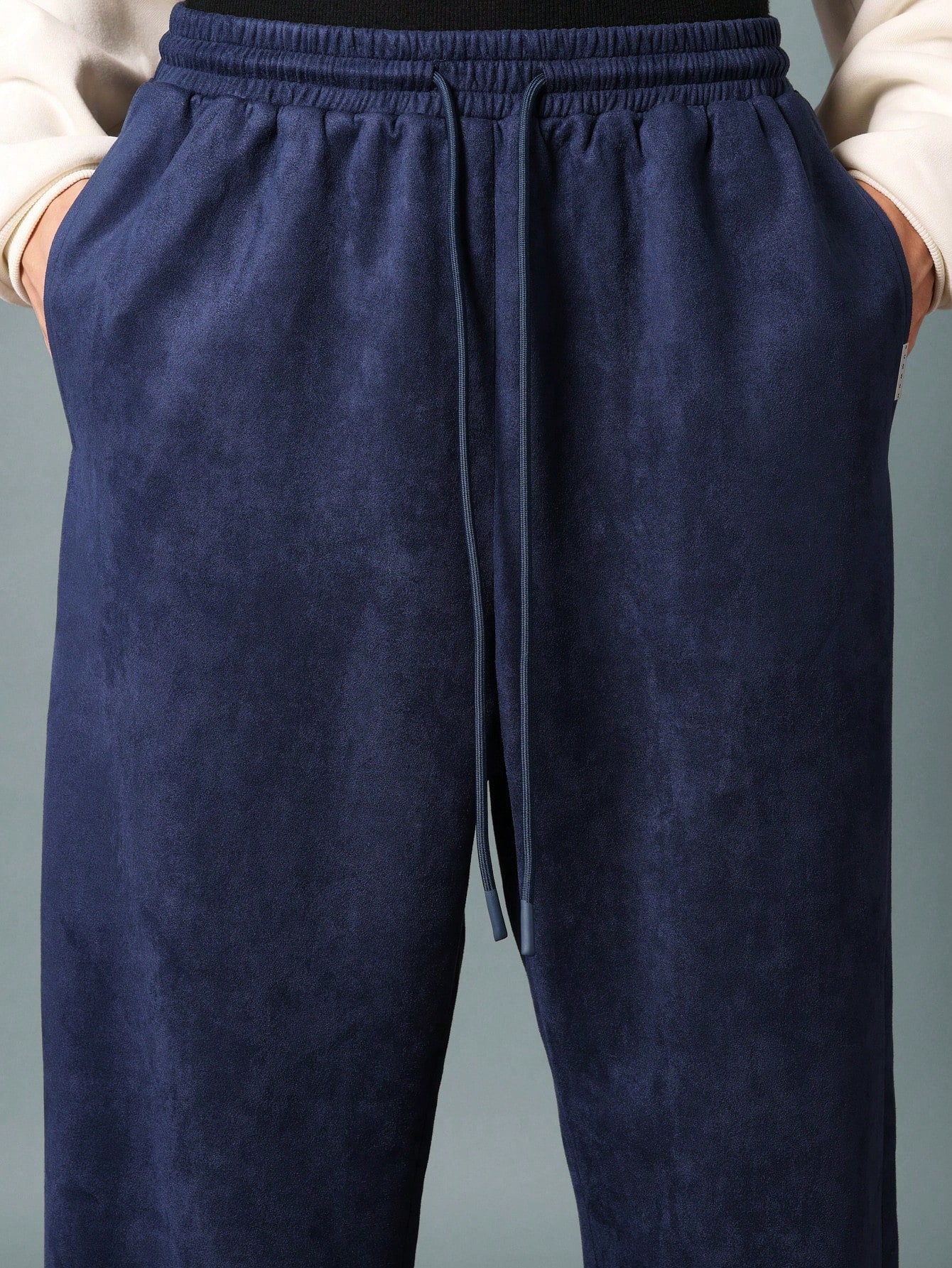 Straight Fit Suedette Drop Crotch Essential Sweatpants