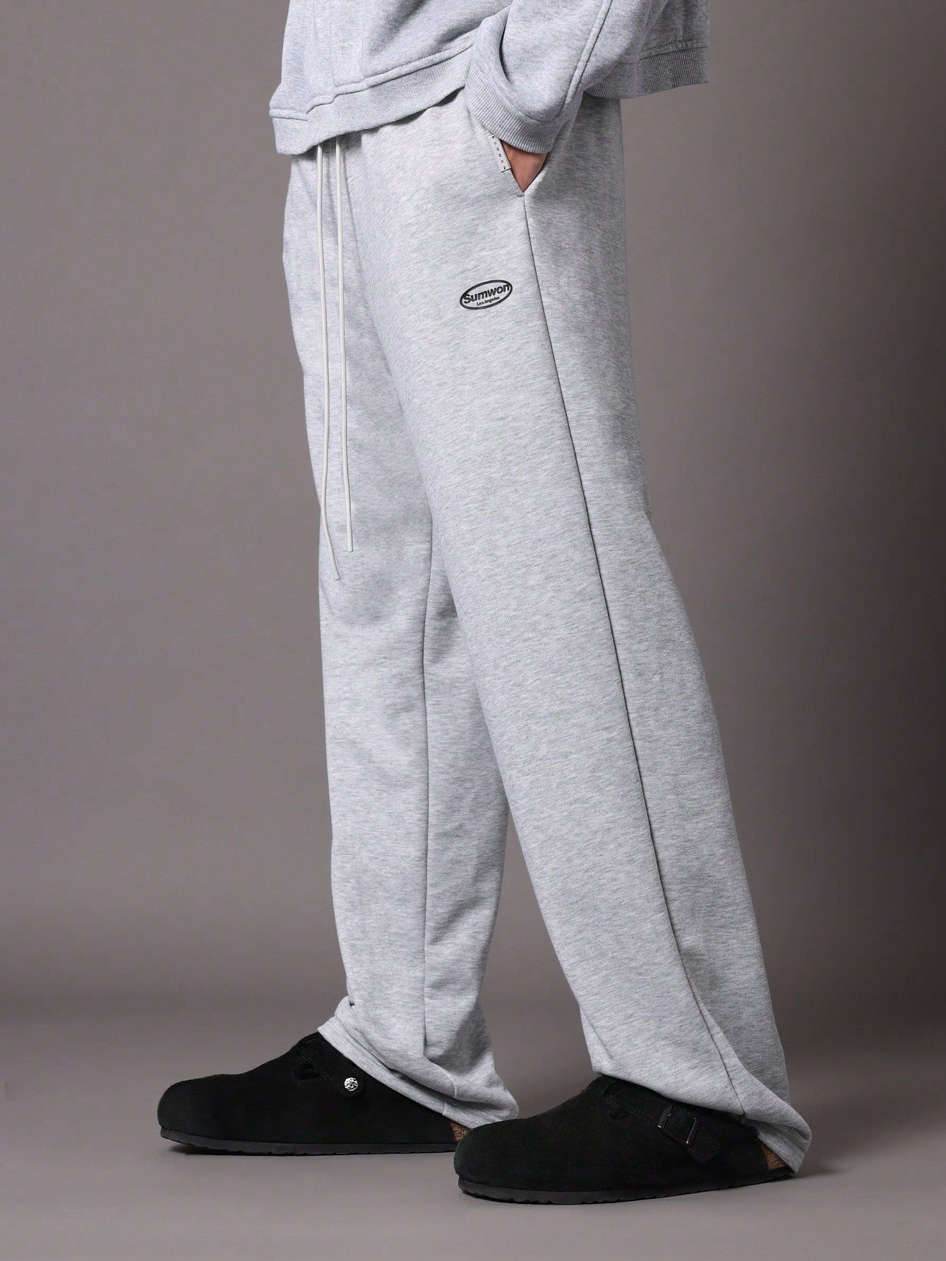 Drop Crotch Summer Weight Loopback Sweatpants With Logo