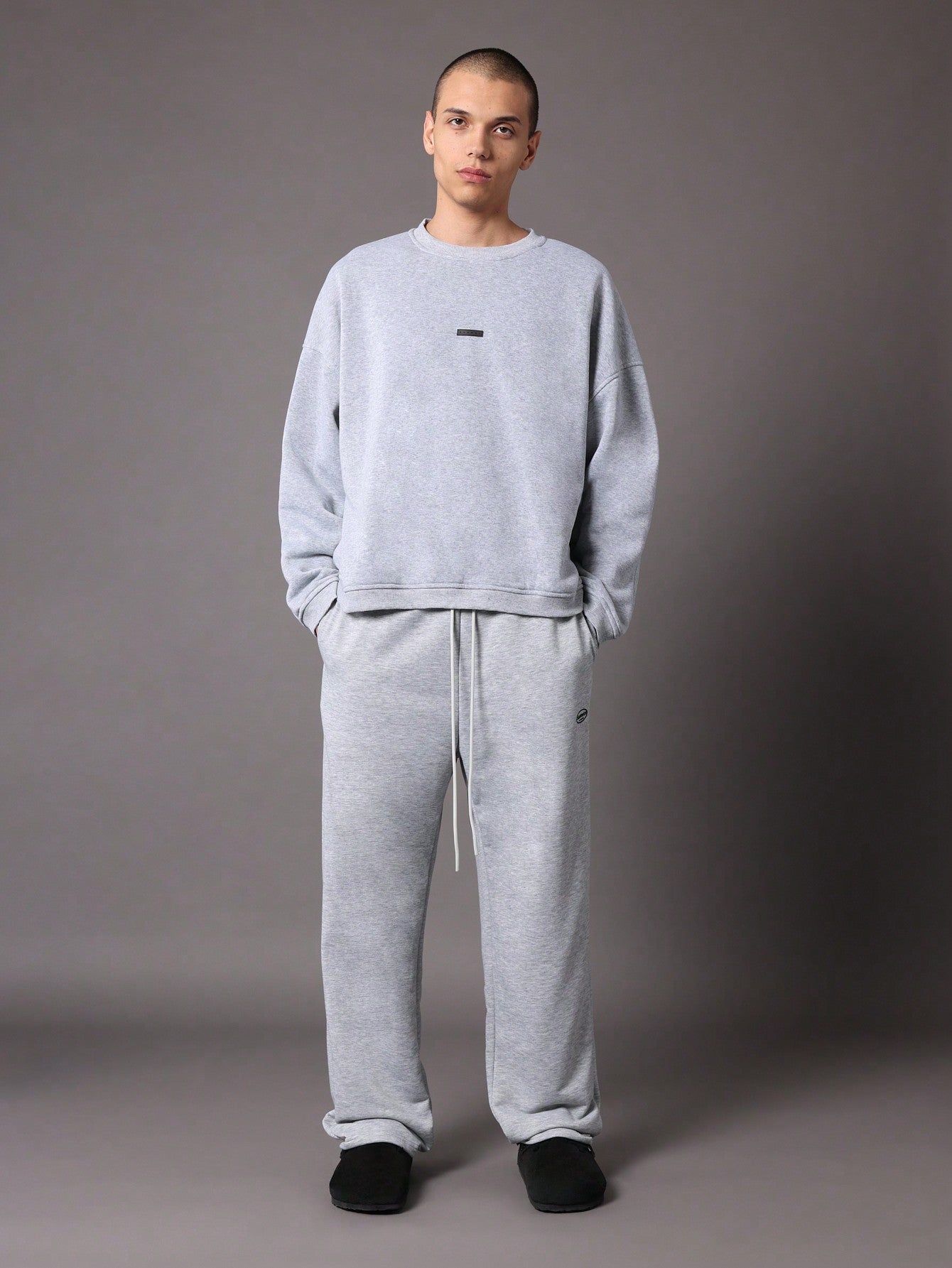 Drop Crotch Summer Weight Loopback Sweatpants With Logo