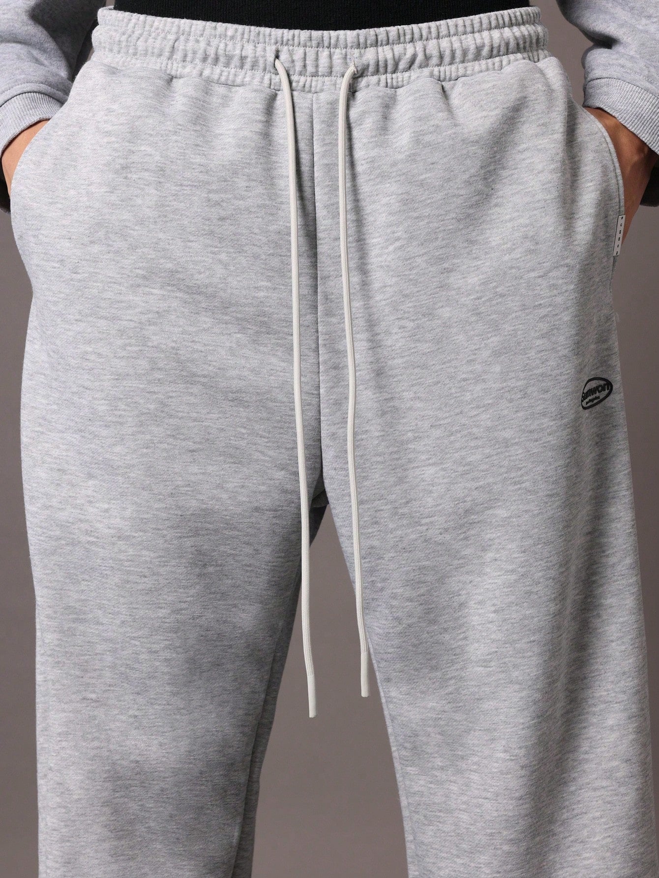 Drop Crotch Summer Weight Loopback Sweatpants With Logo