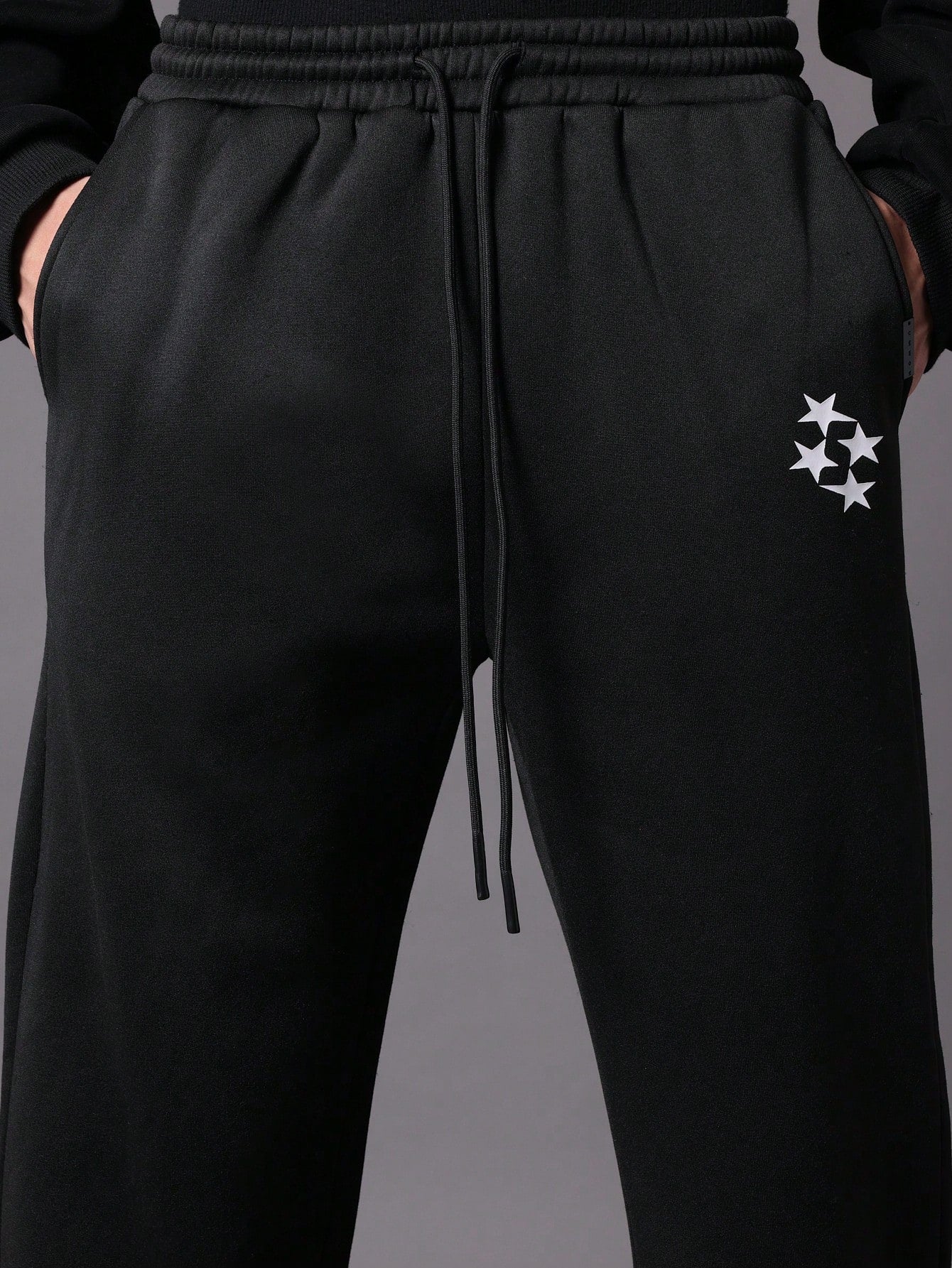 Skater Fit Sweatpants With Graphic Print & Drawstrings