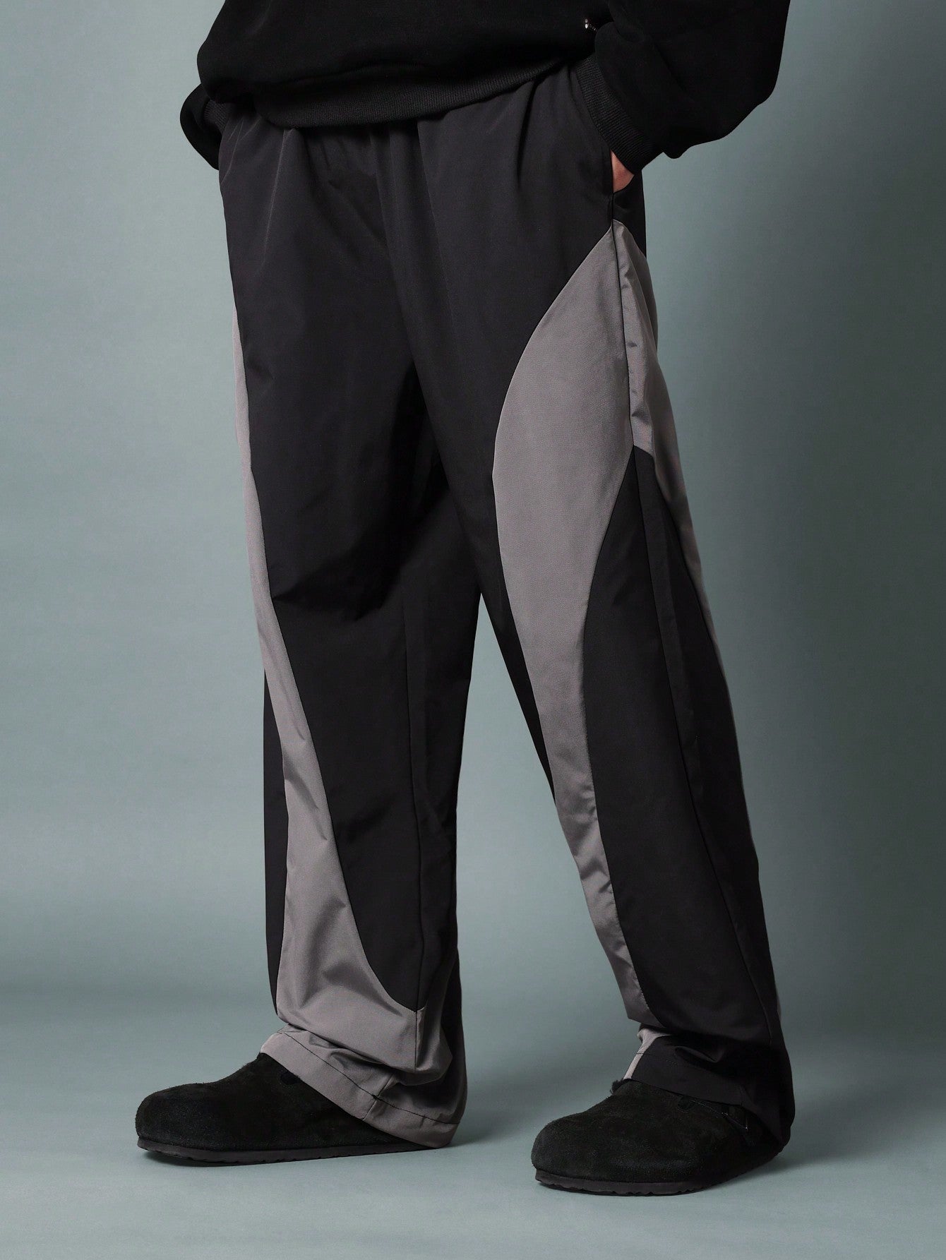 Straight Fit Colour Block Parachute Pant