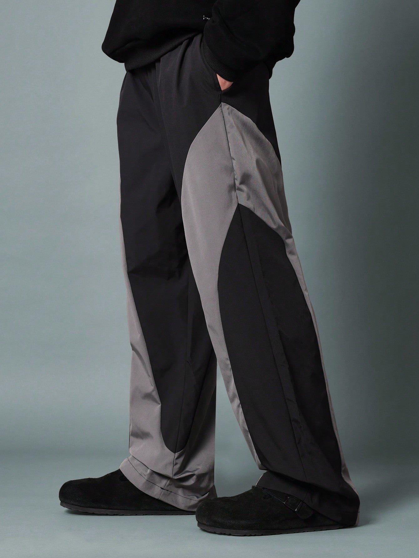 Straight Fit Colour Block Parachute Pant