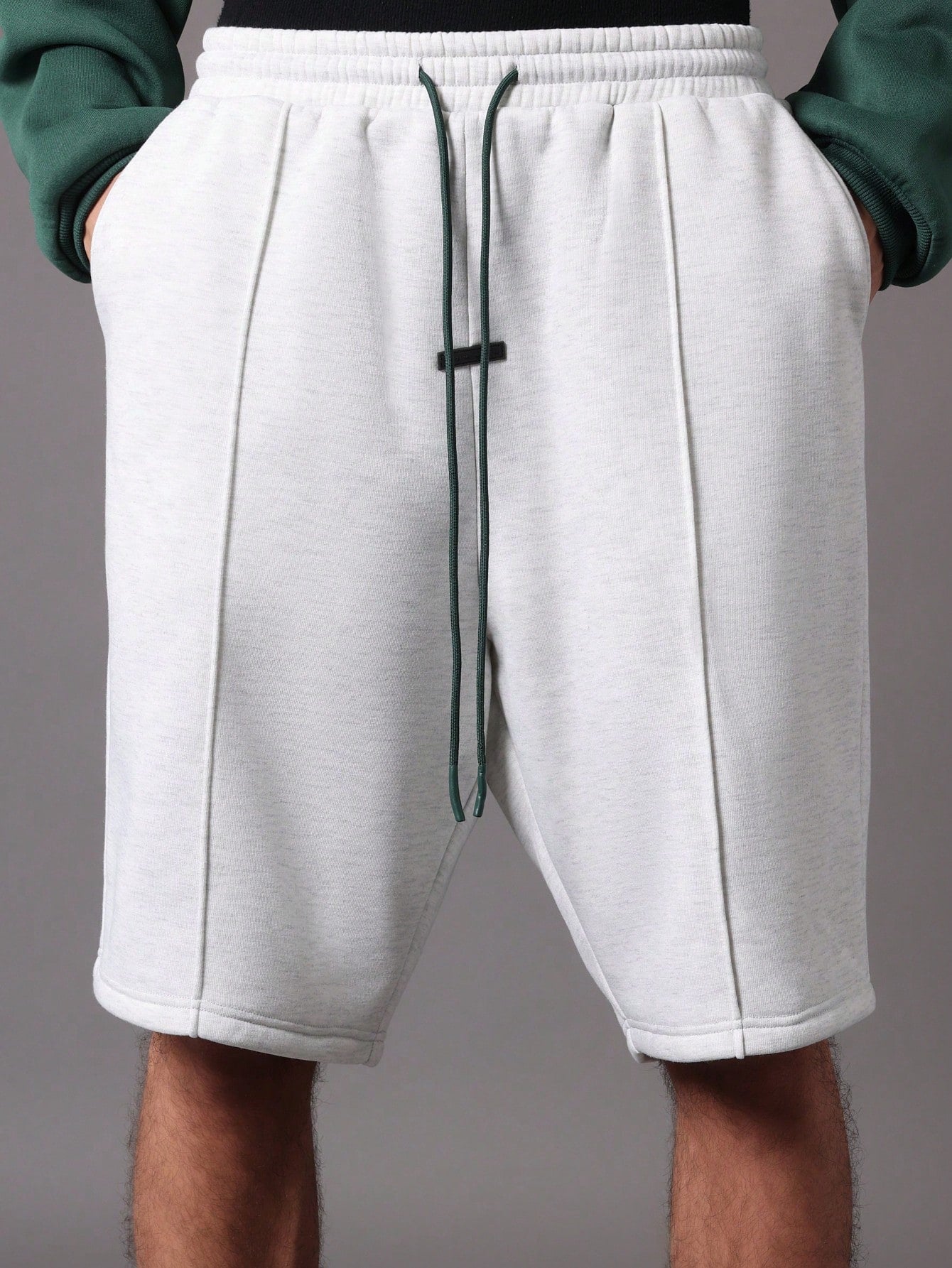 Regular Fit Overhead Hoodie And Jort With Pintucks Detail 2 Piece Set