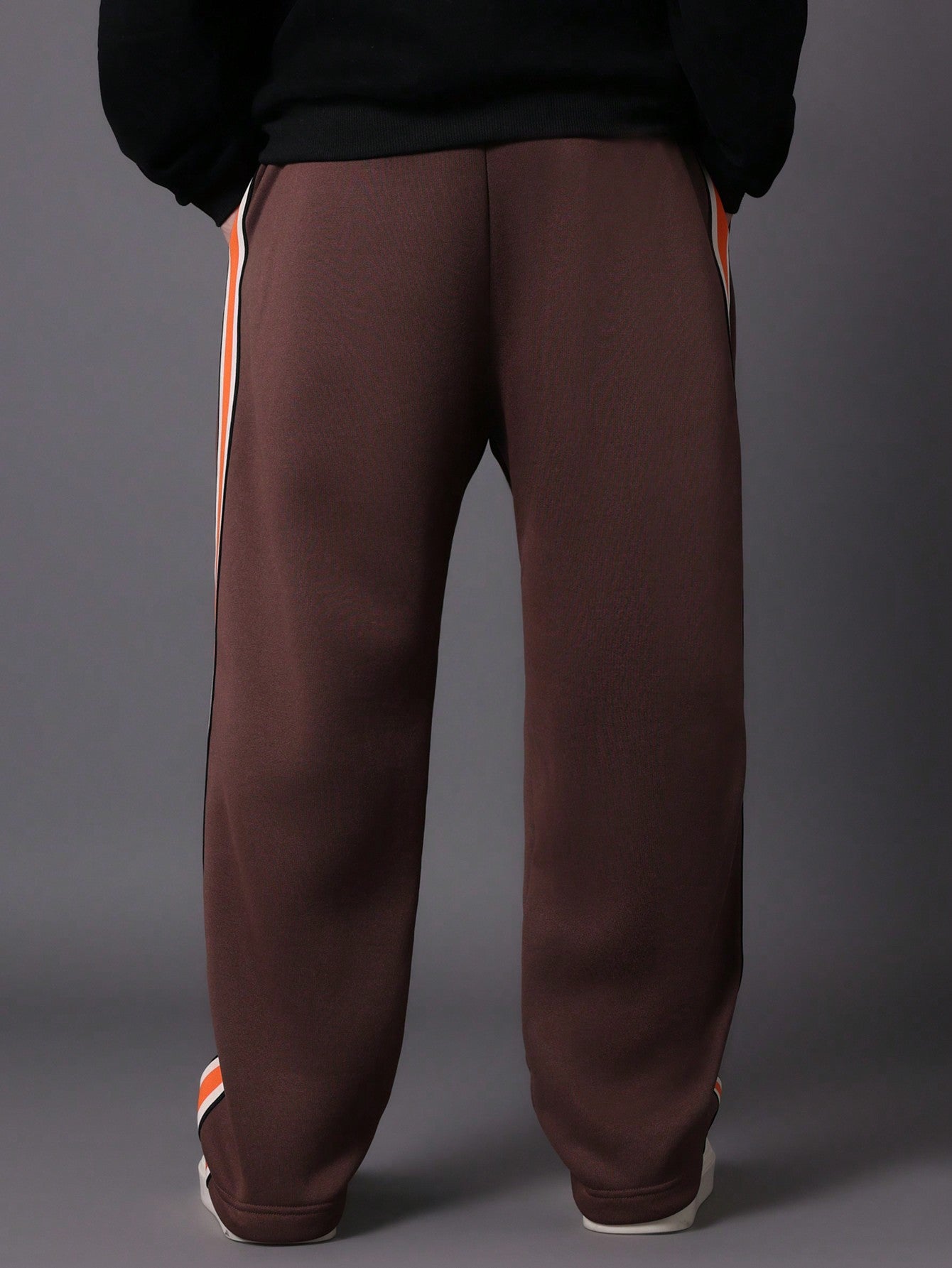 Drop Crotch Sweatpants With Side Tape & Small Graphic Print