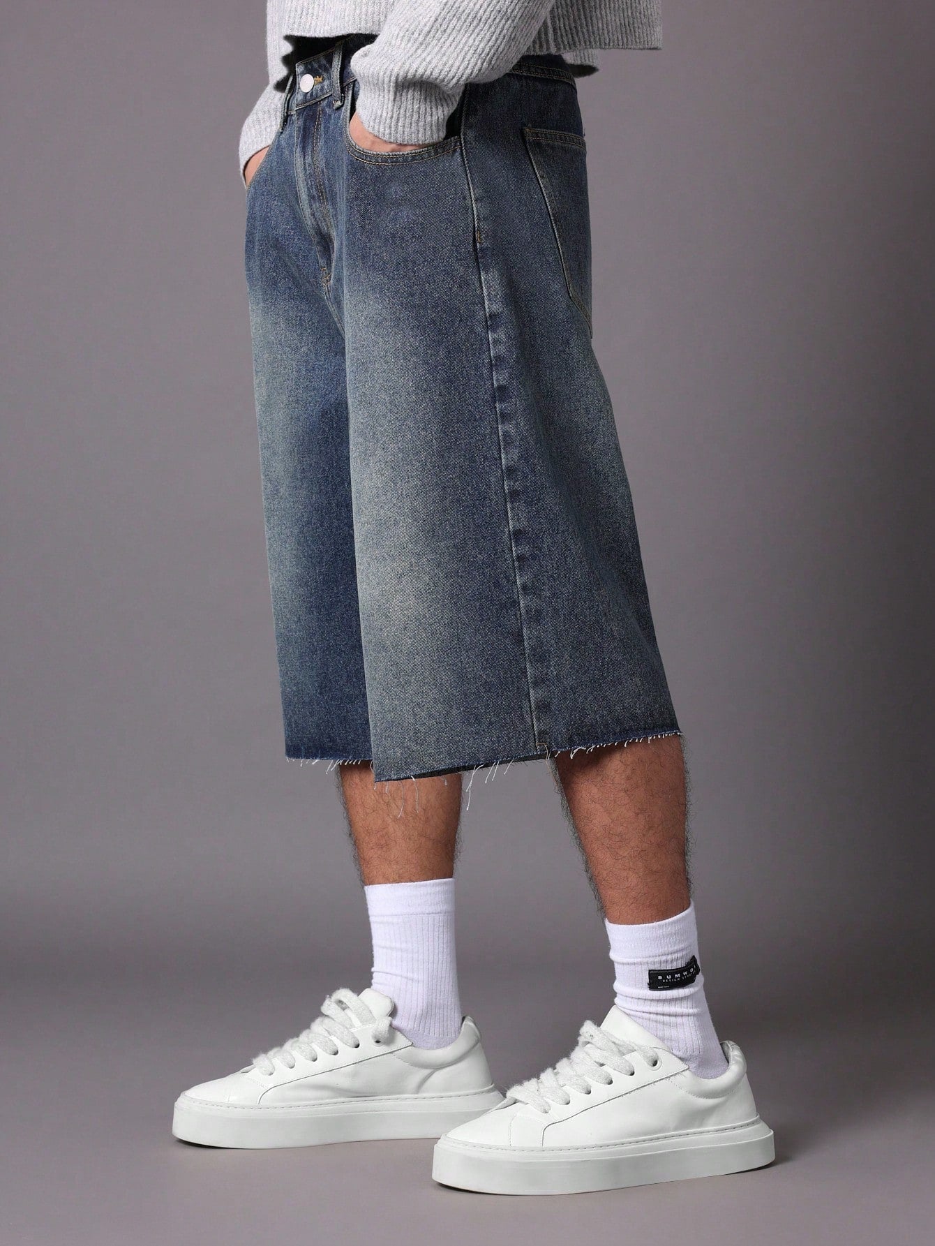 Faded Denim Jort