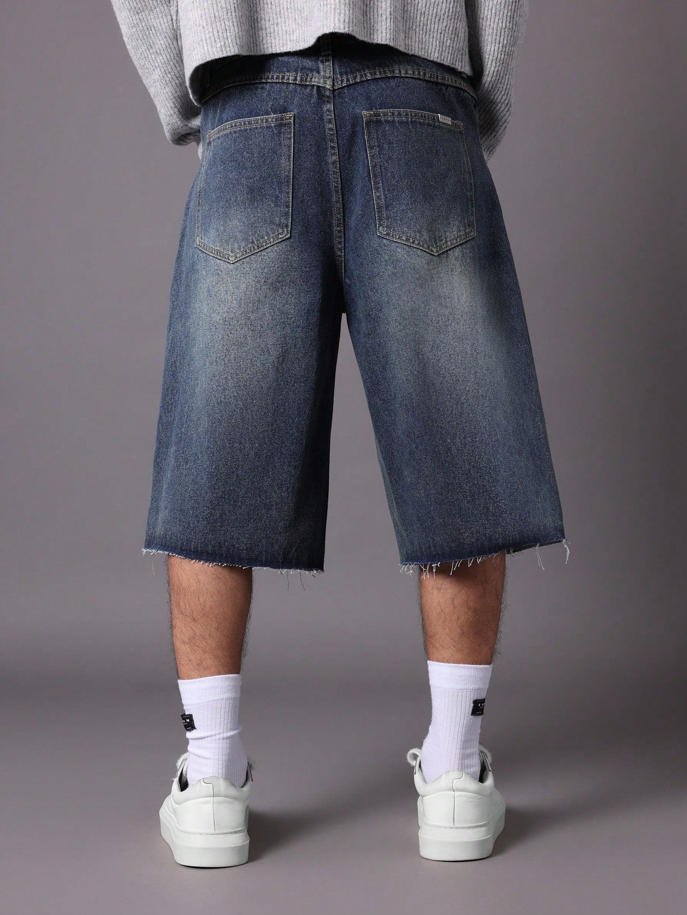 Faded Denim Jort