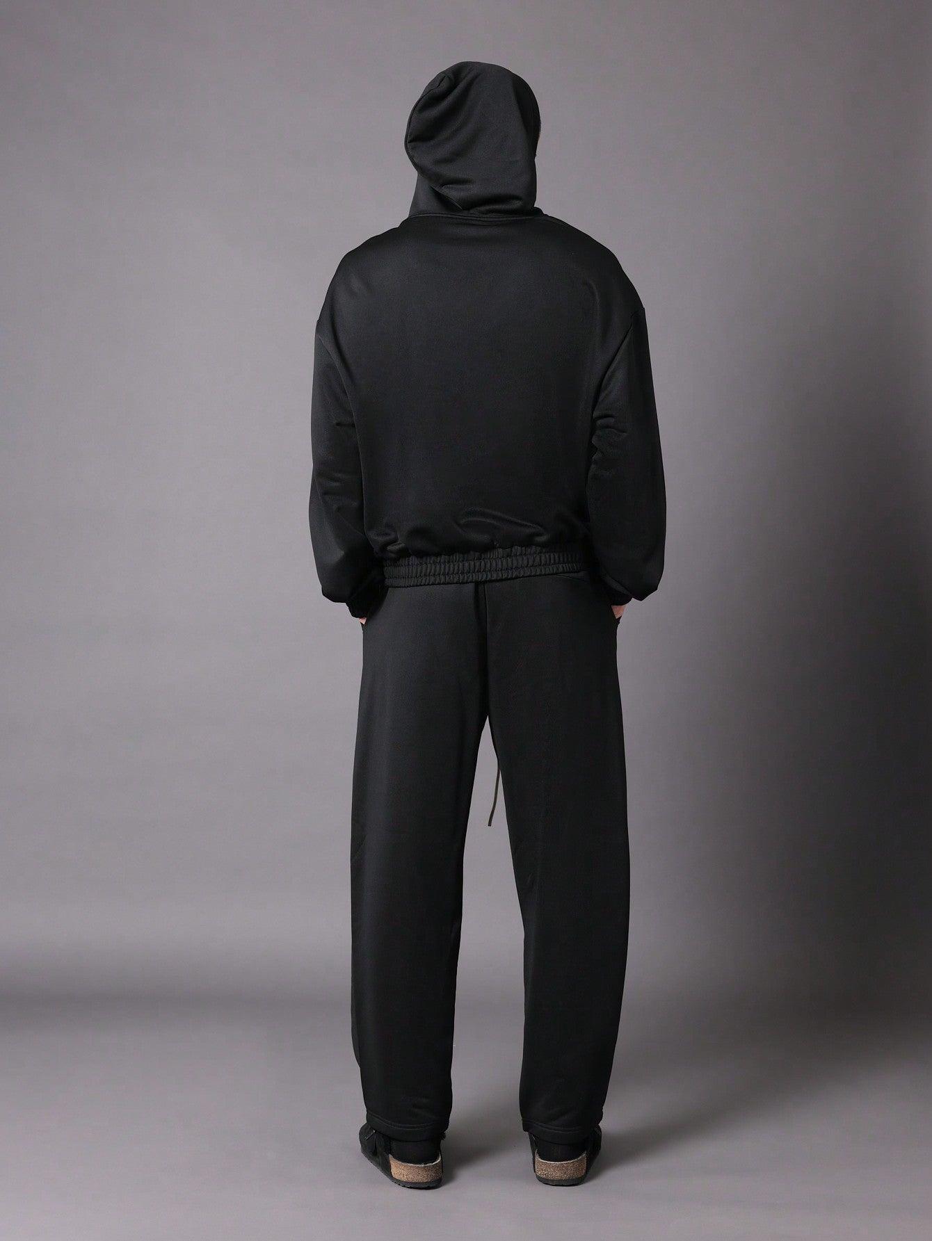 Crop Fit Overhead Hoodie And Barrel Fit Sweatpants With Drawstrings 2 Piece Set