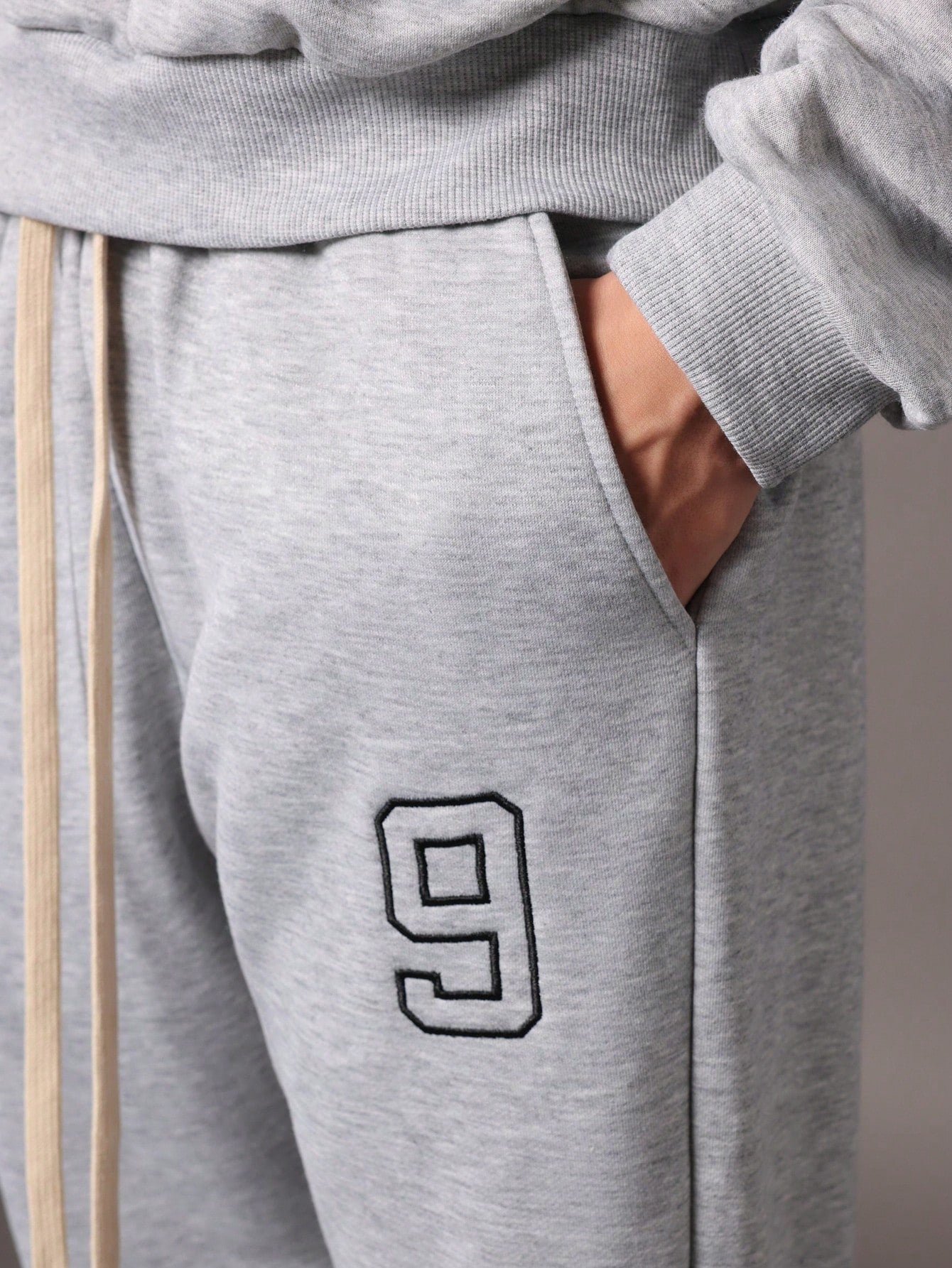 Crop Fit Overhead Hoodie And Flare Fit Sweatpants With Embroidery 2 Piece Set