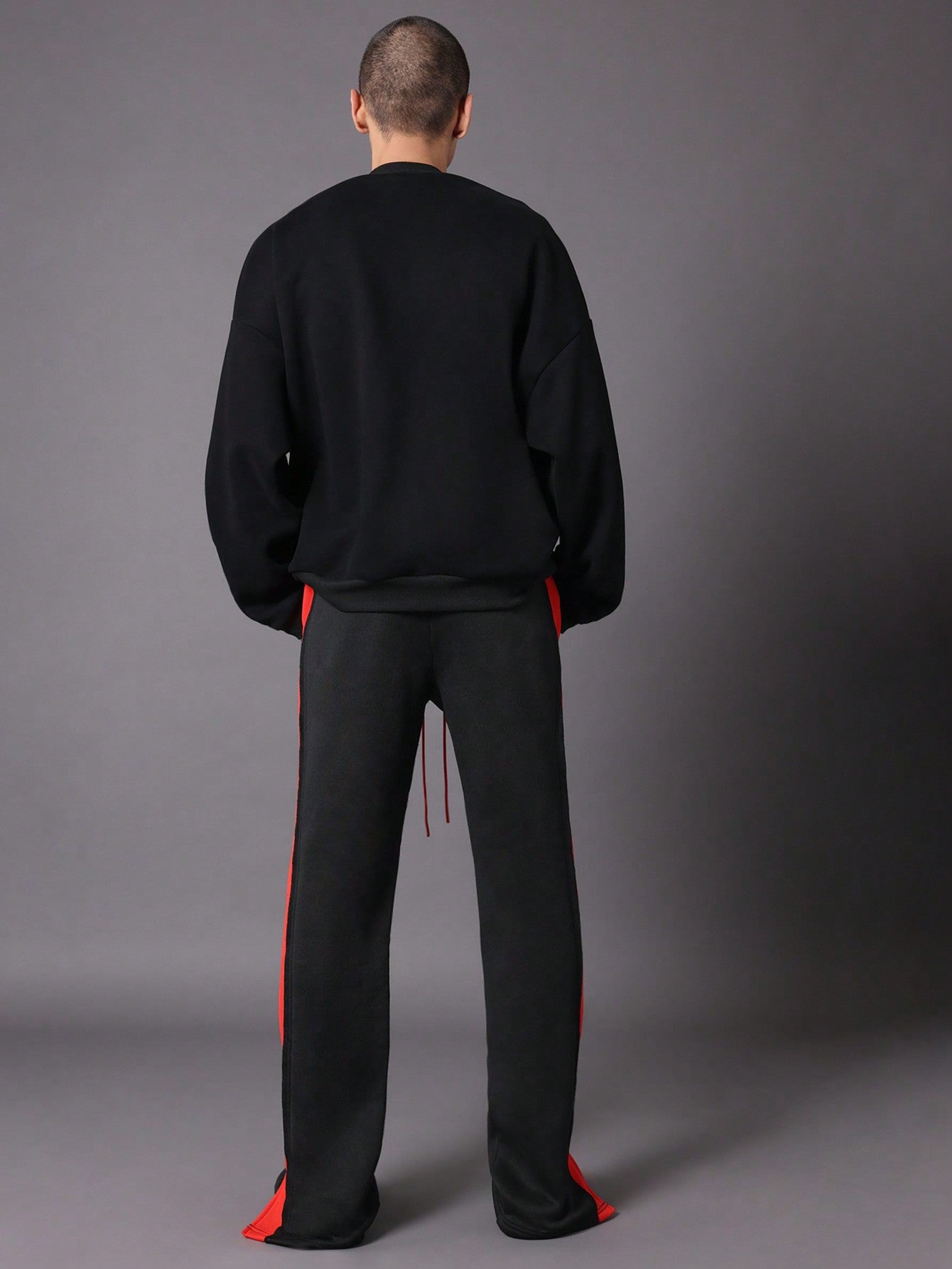 Flare Fit Colour Block Panel Sweatpants With Drawstrings