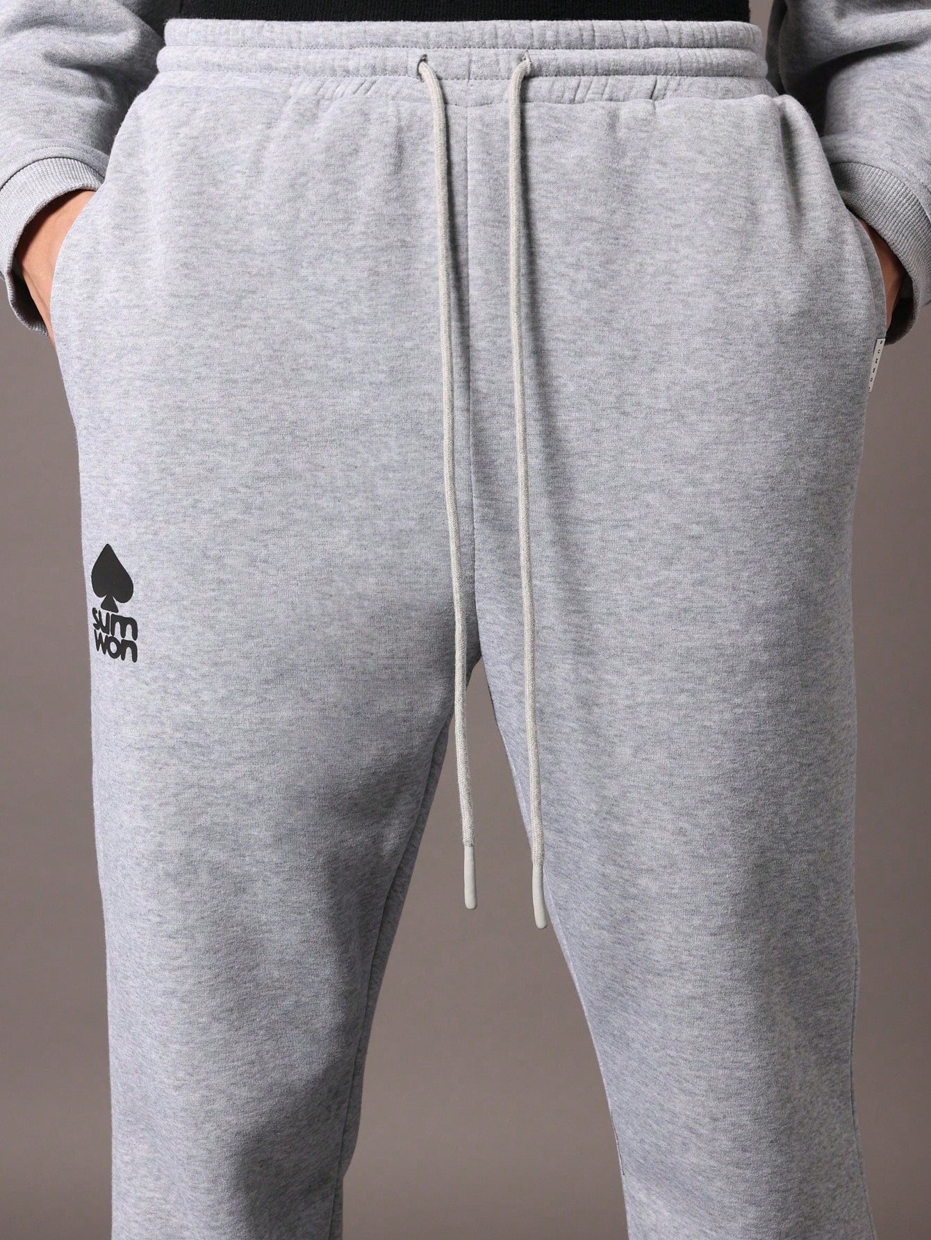 Flare Fit Sweatpants With Slit & Graphic Print