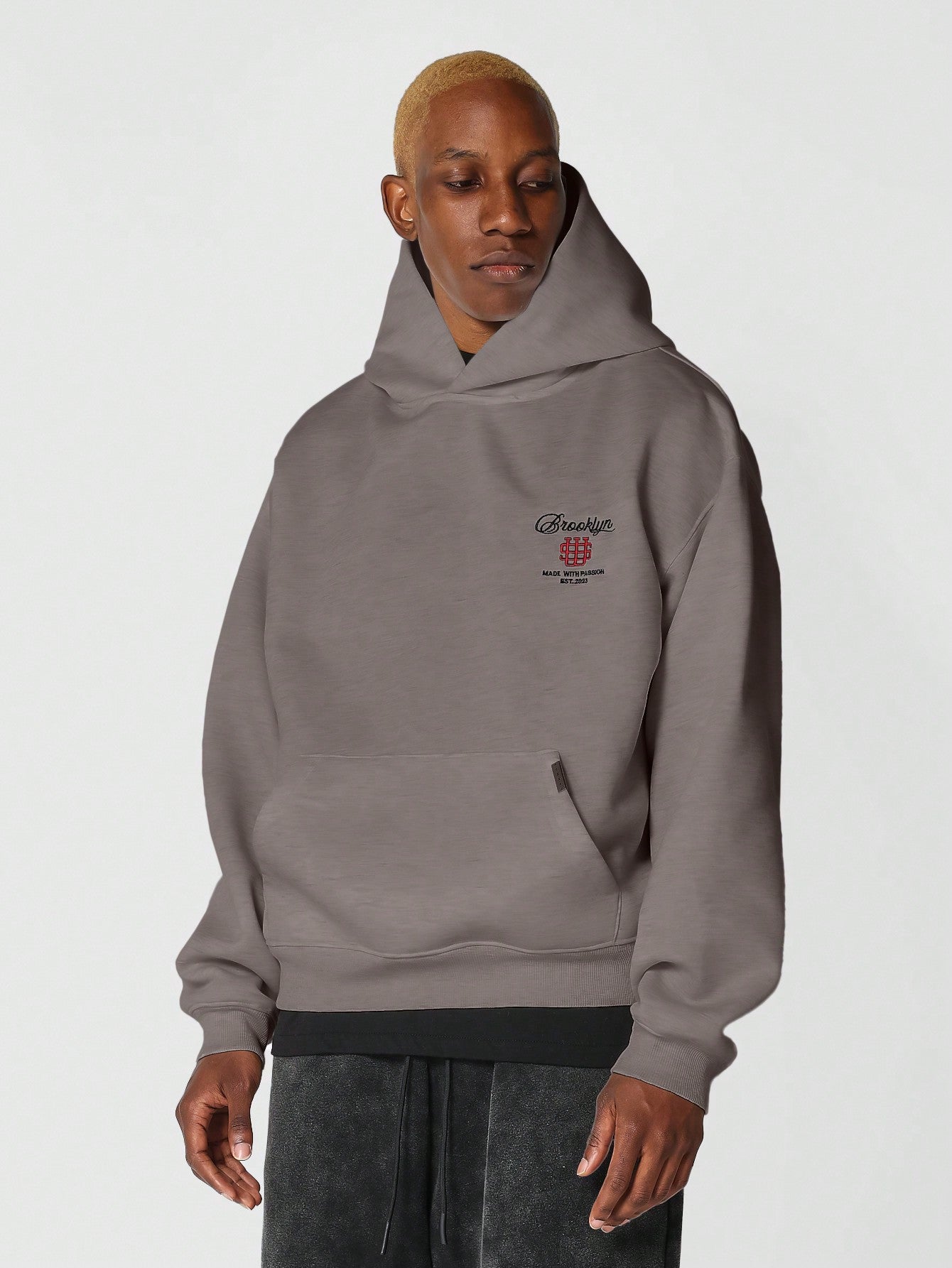 Overhead Hoodie With Front And Back Embroidery