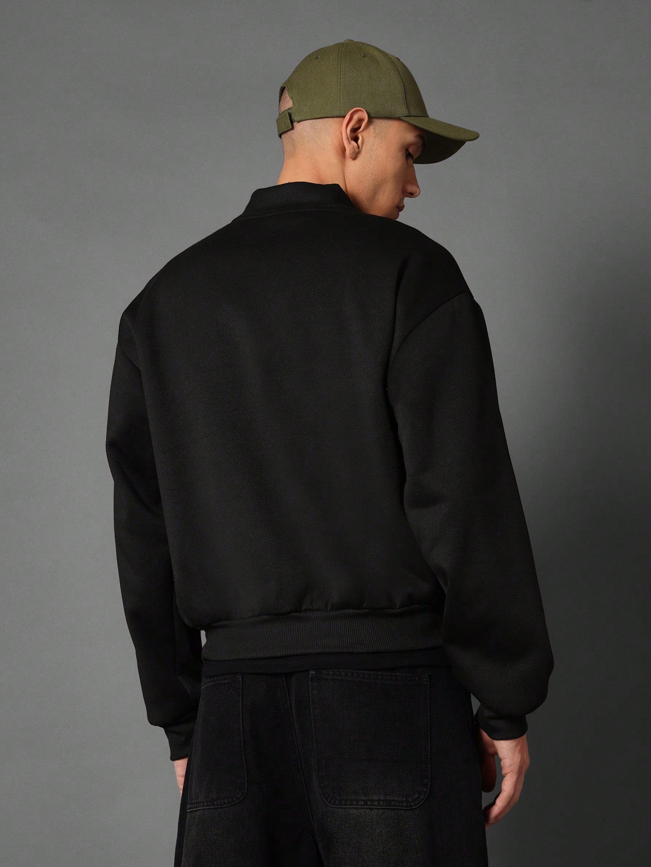 Regular Fit Zip-Up Bomber Jacket