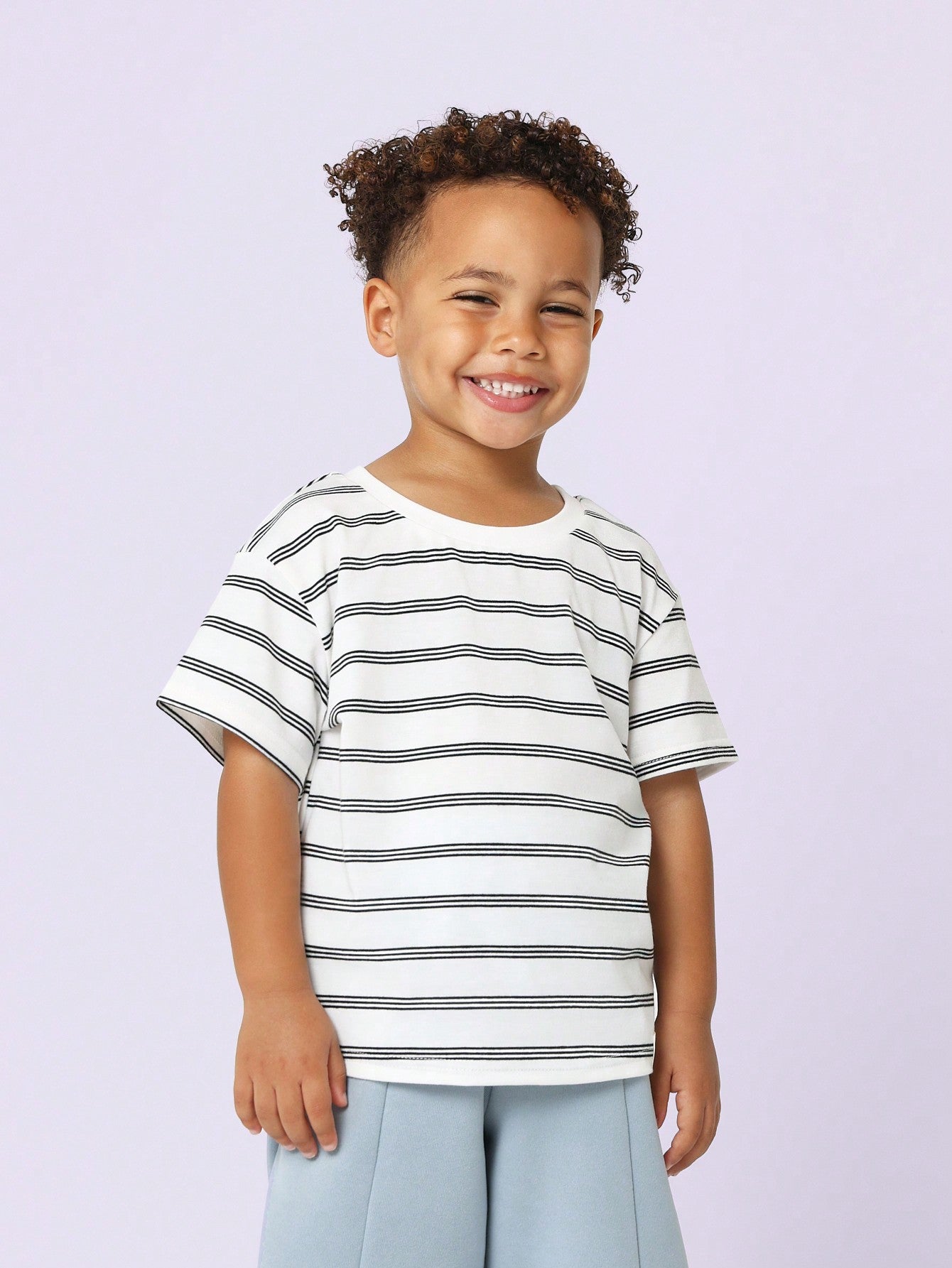 Young Boys Comfy Regular Short Sleeve Stripe T-Shirt