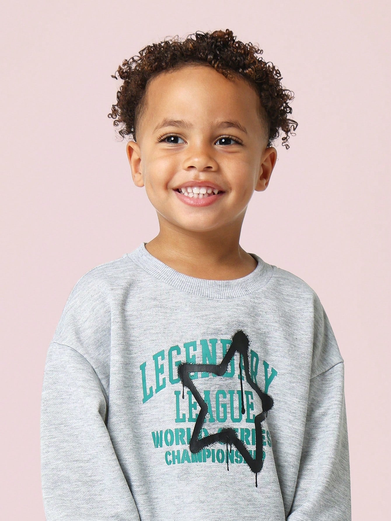 Young Boys Comfy Graphic Print Sweatshirt And Jogger 2 Piece Set