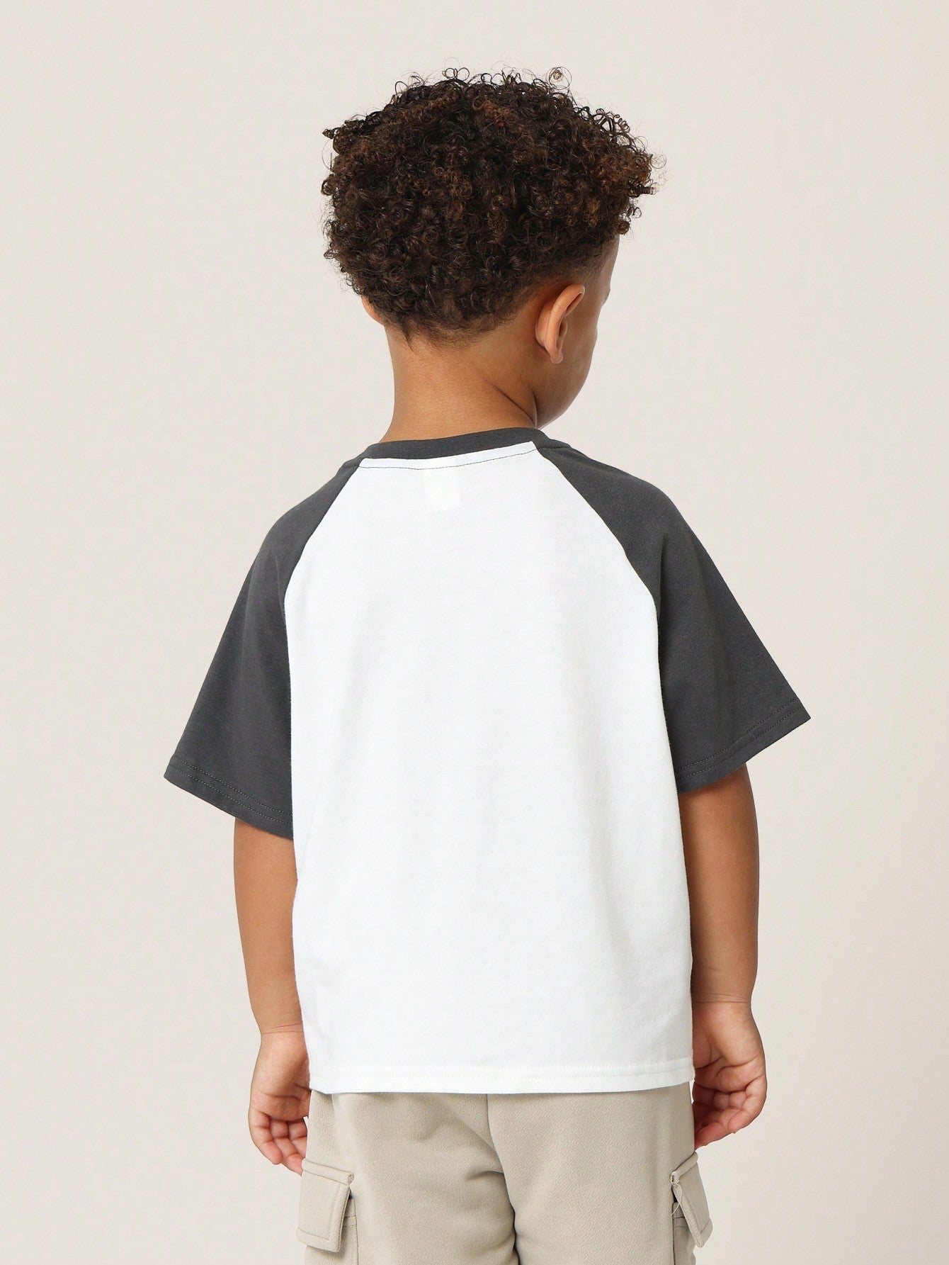 Young Boys Comfy Raglan Colour Block Skull Badge Tee