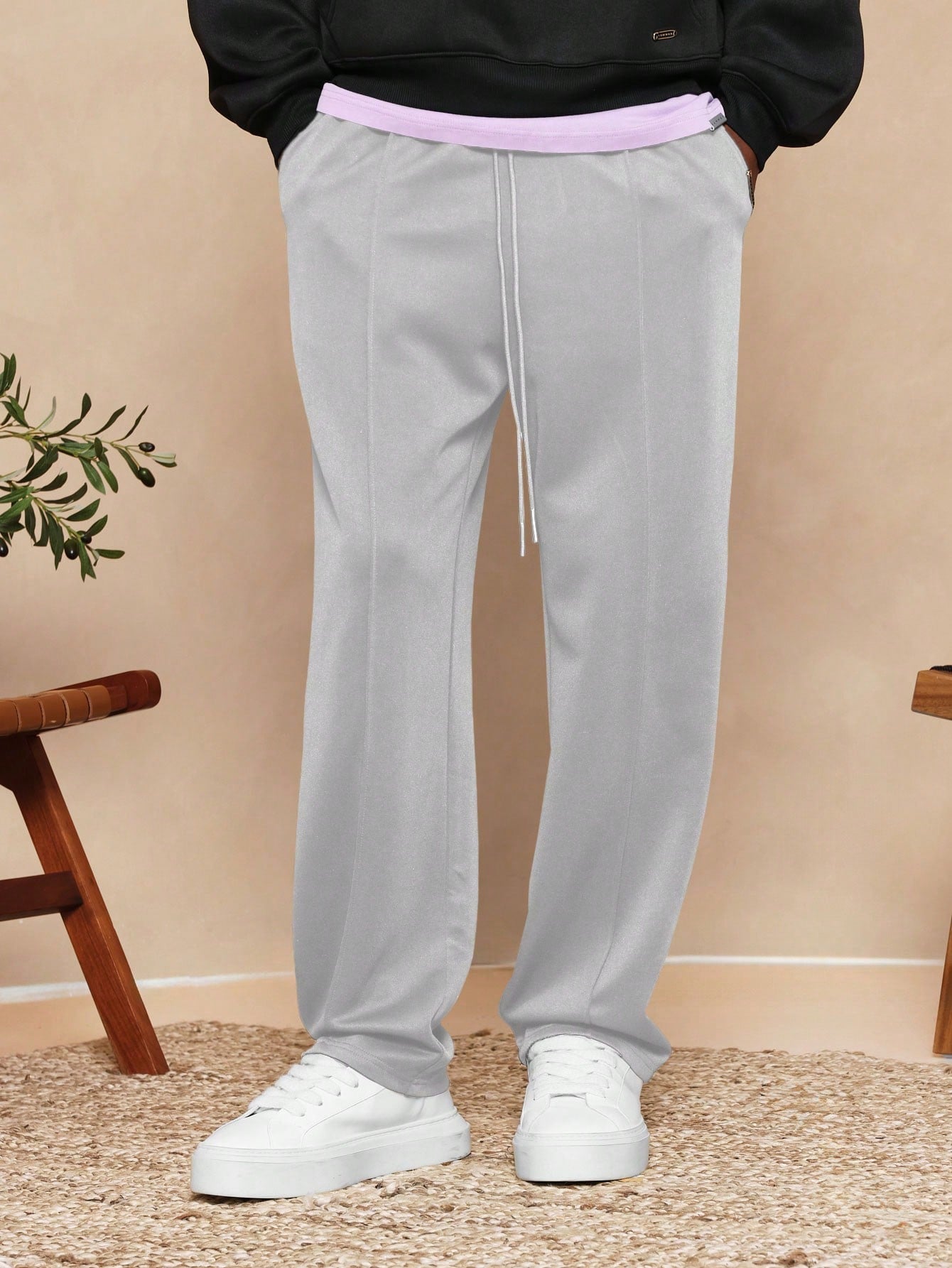 Straight Fit Essential Jogger With Pintuck Detail