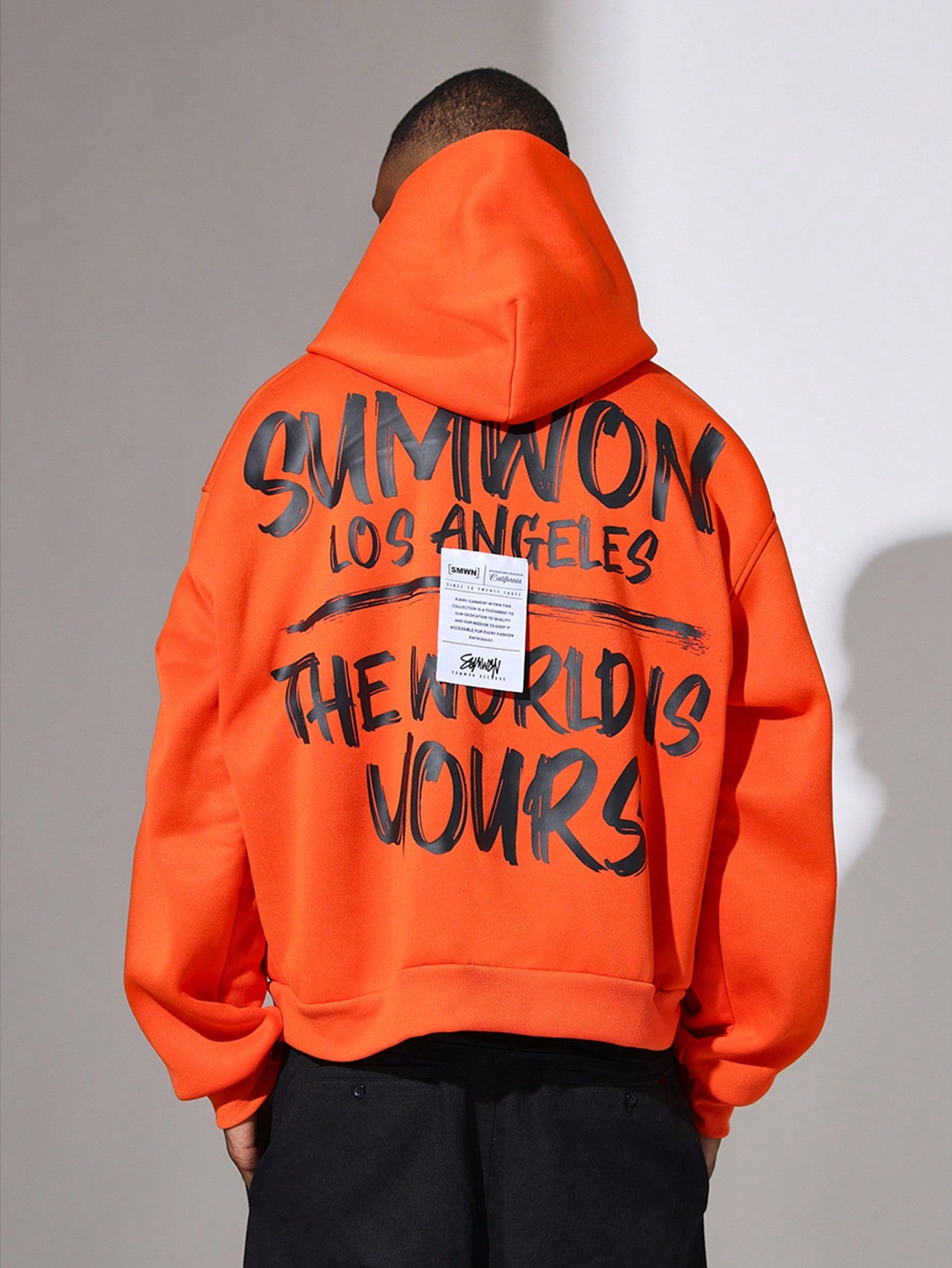 Overhead Hoodie With Back Slogan Graphic Print