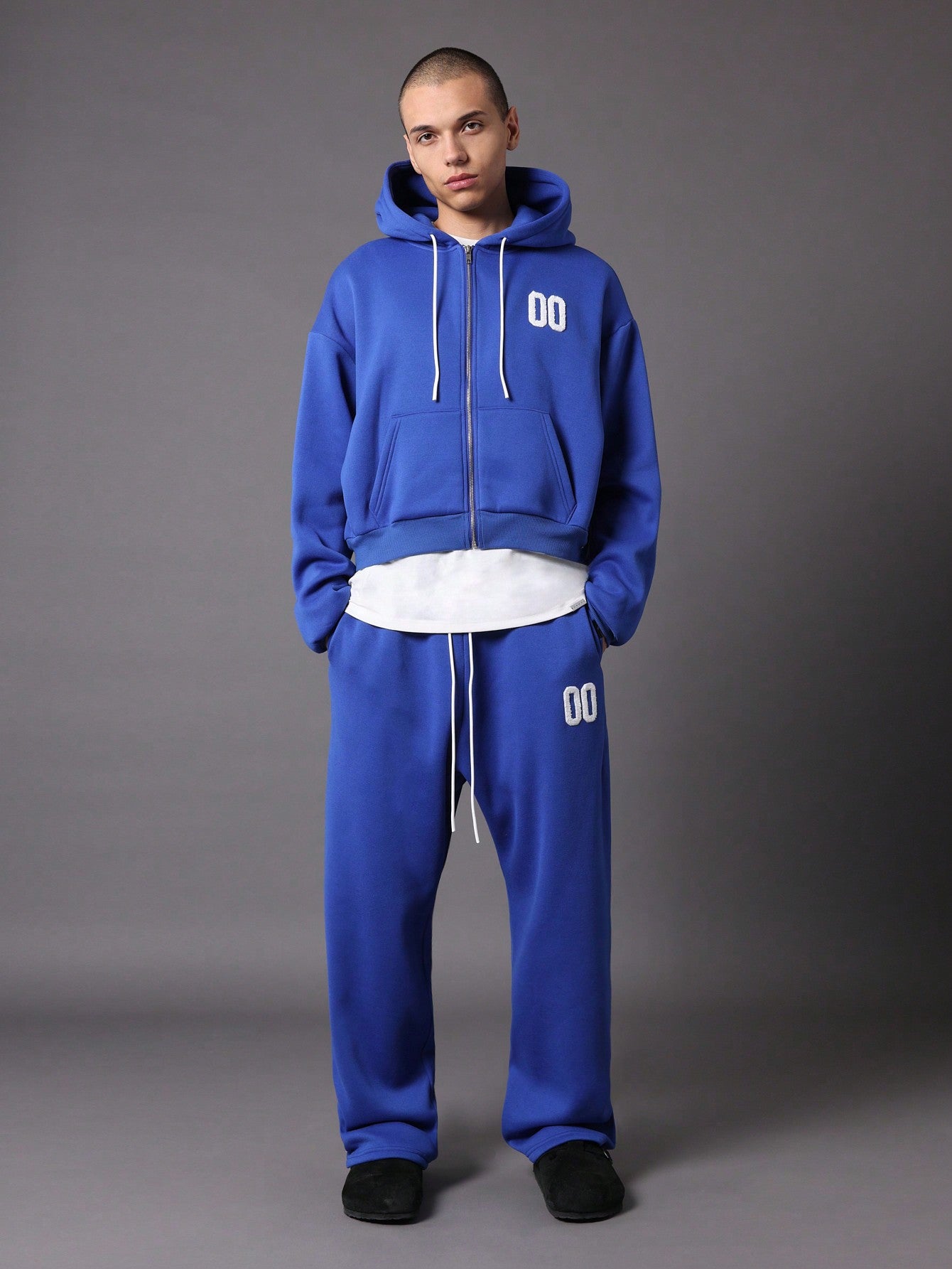 Crop Fit Hoodie And Straight Leg Drop Crotch Jogger 2 Piece Set