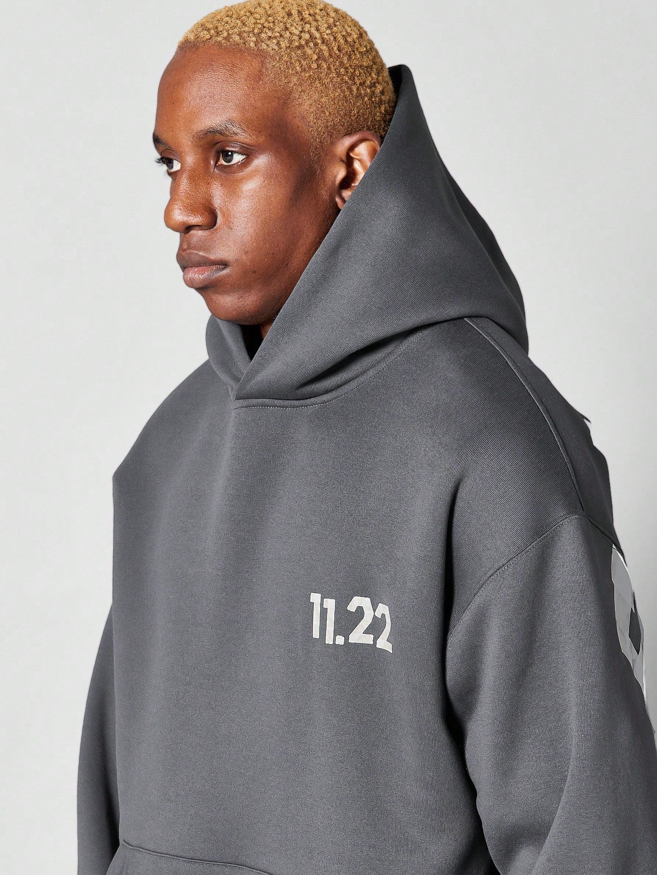 Plus Size Overhead Essential Hoodie With Tape Graphic Print