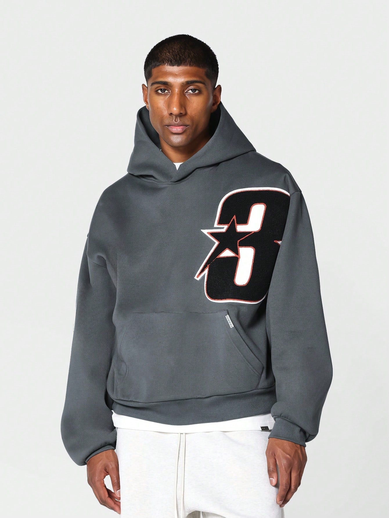 Plus Size Overhead Hoodie With Applique Embroidery