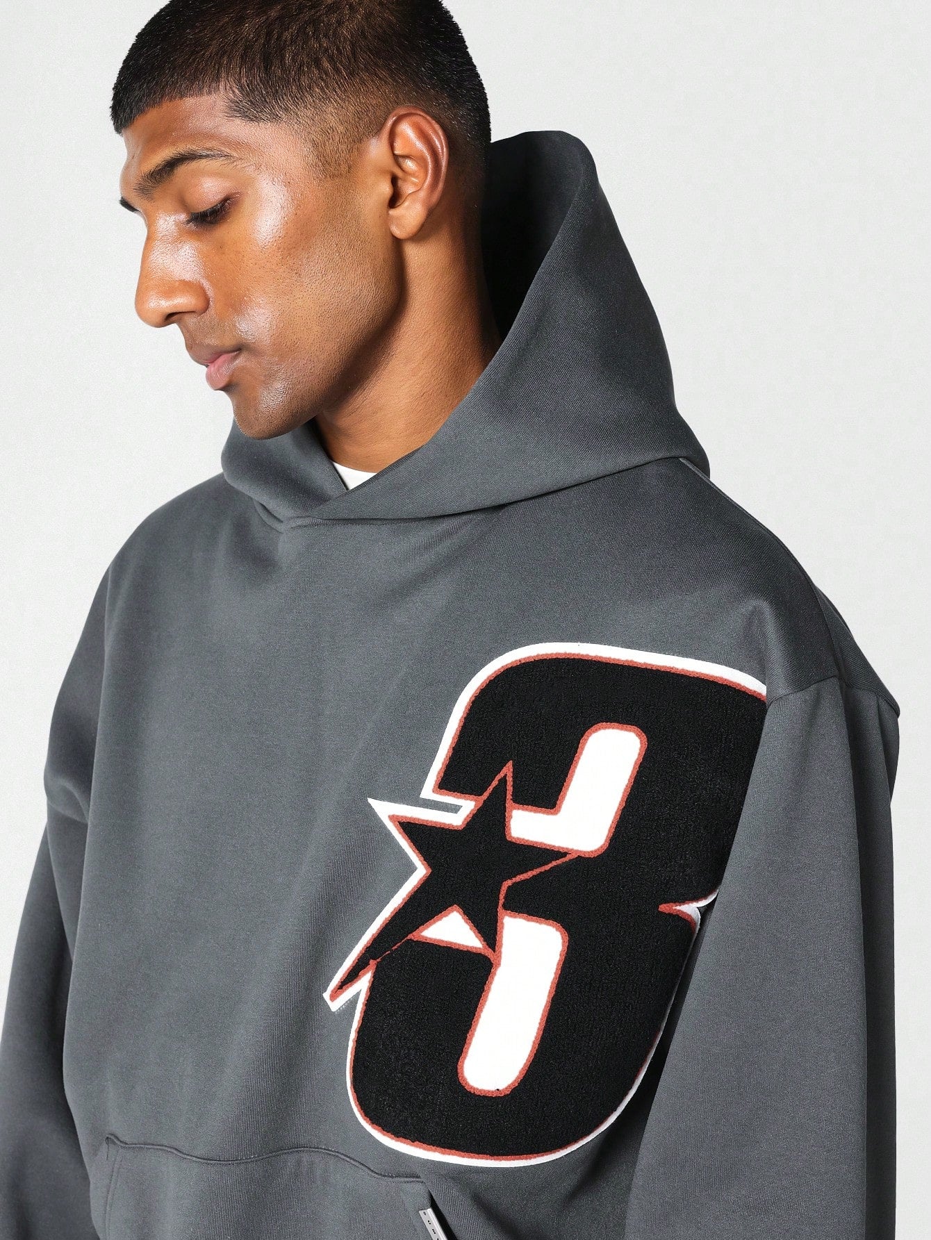 Plus Size Overhead Hoodie With Applique Embroidery