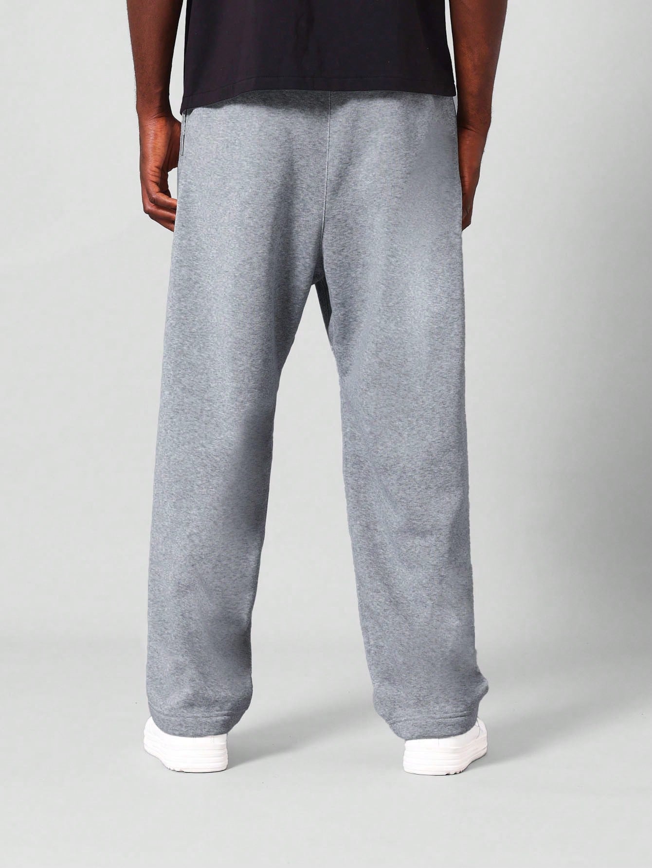 Plus Size Straight Fit Essential Drop Crotch Sweatpants