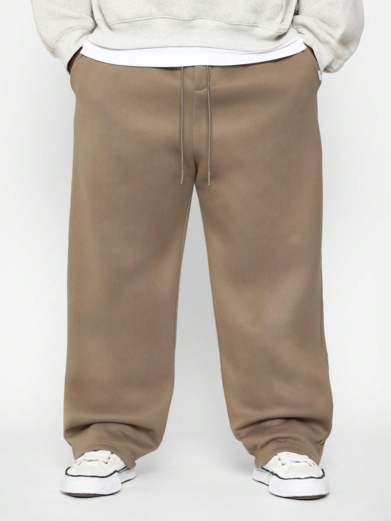 Plus Size Straight Fit Drop Crotch Sweatpants