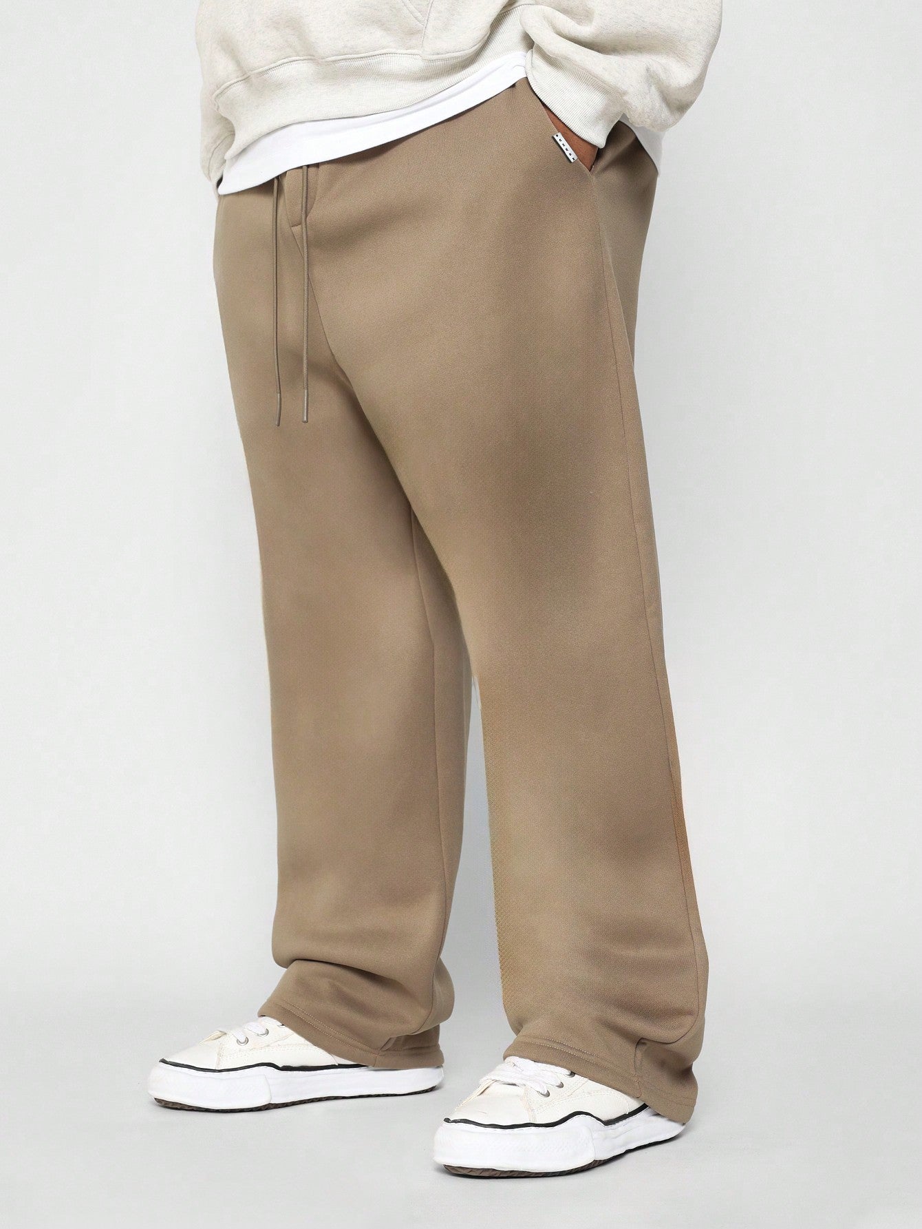 Plus Size Straight Fit Drop Crotch Sweatpants