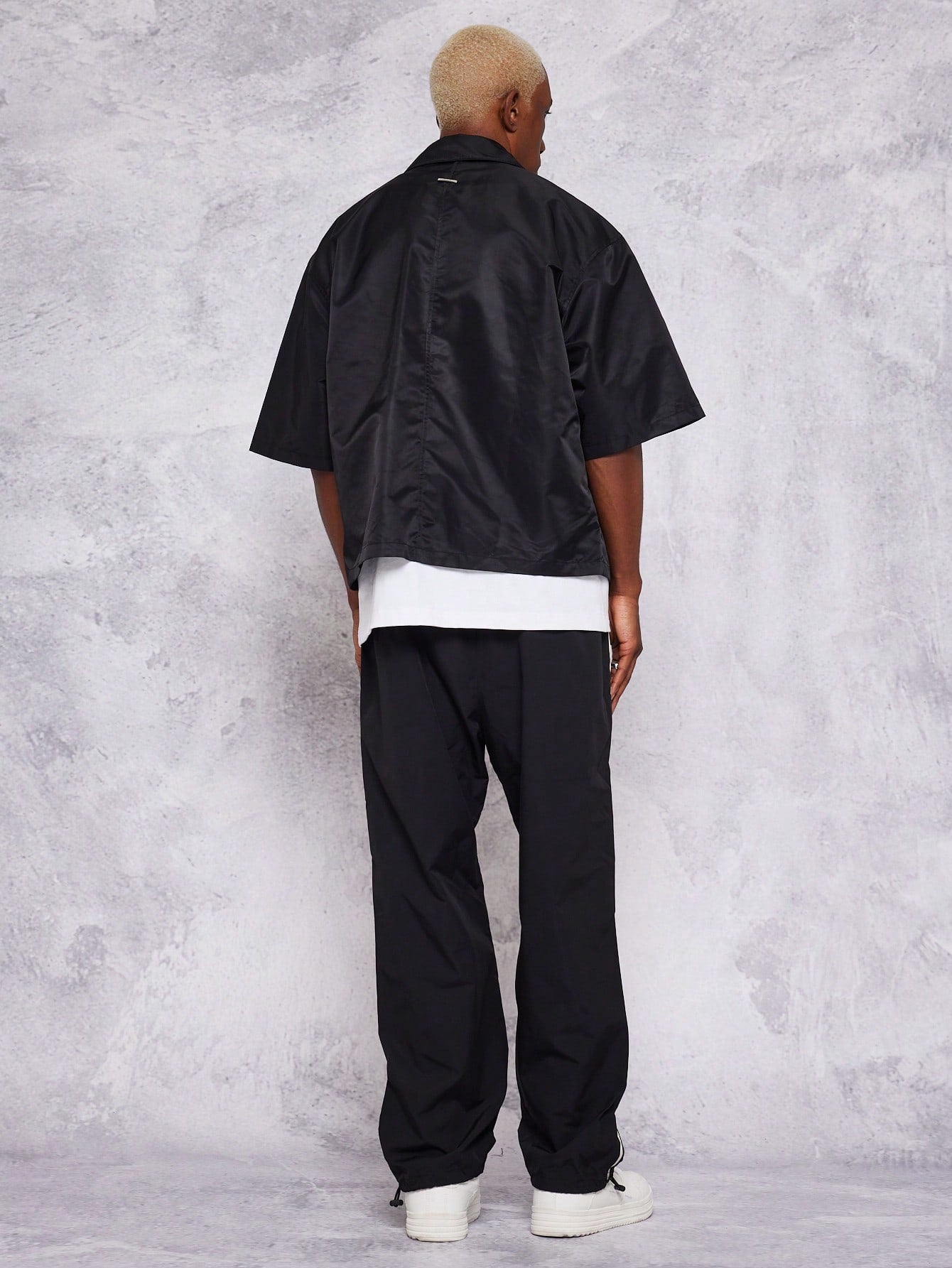 Straight Leg Nylon Pant With Contrast Panels