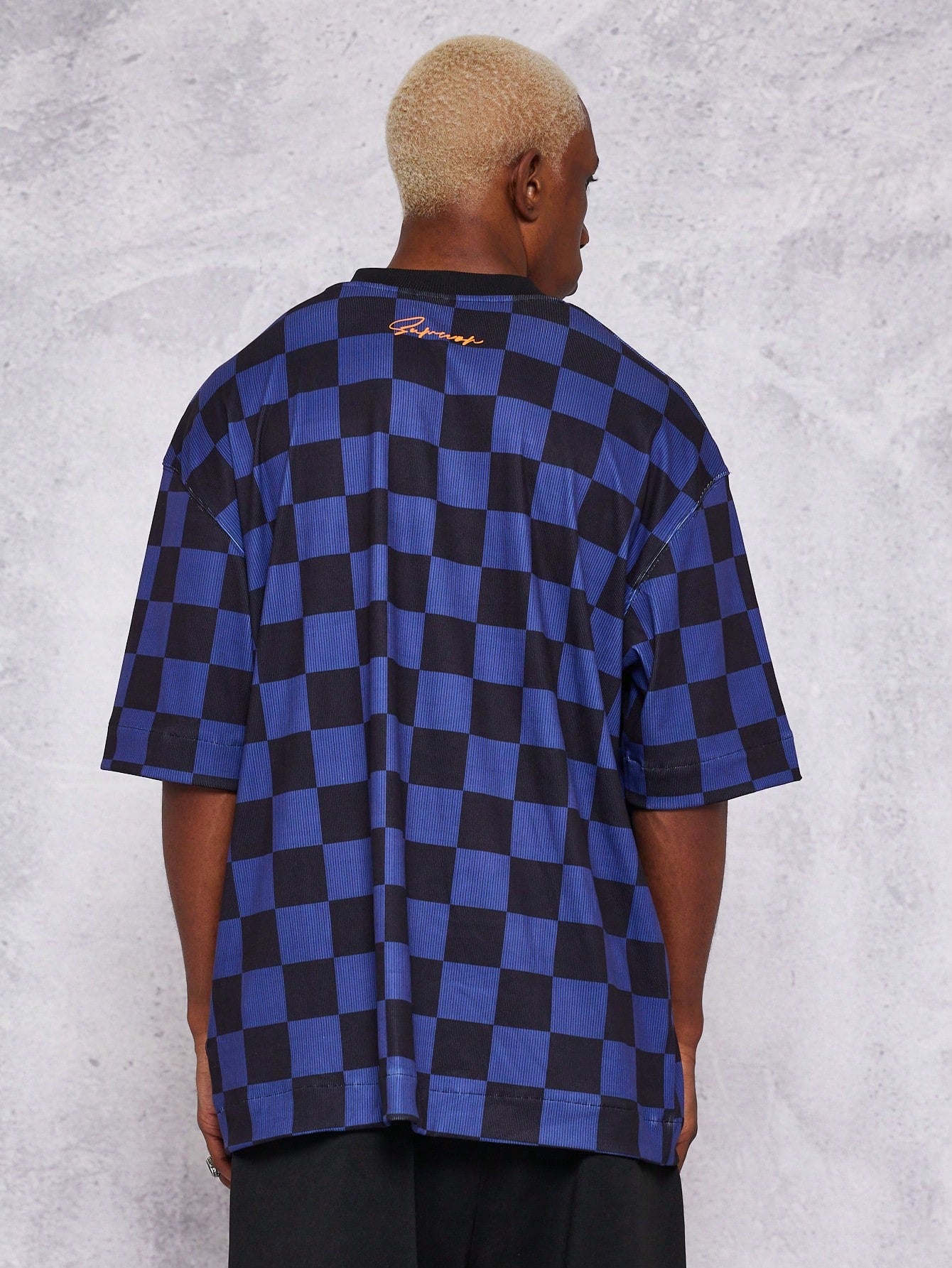 Hockey Tee With Checkerboard Print