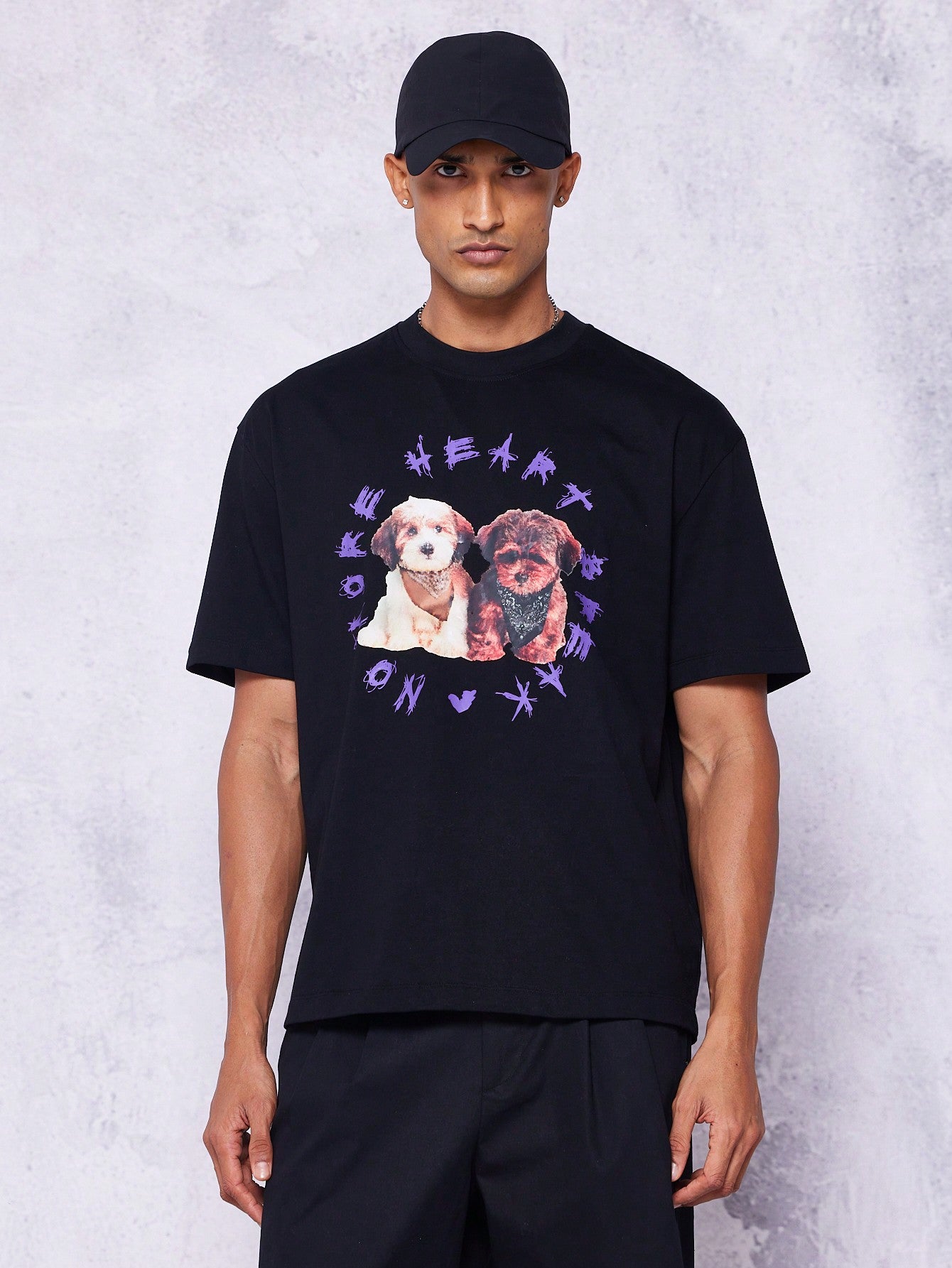 Tee With Puppy Graphic Print For Daily Wear