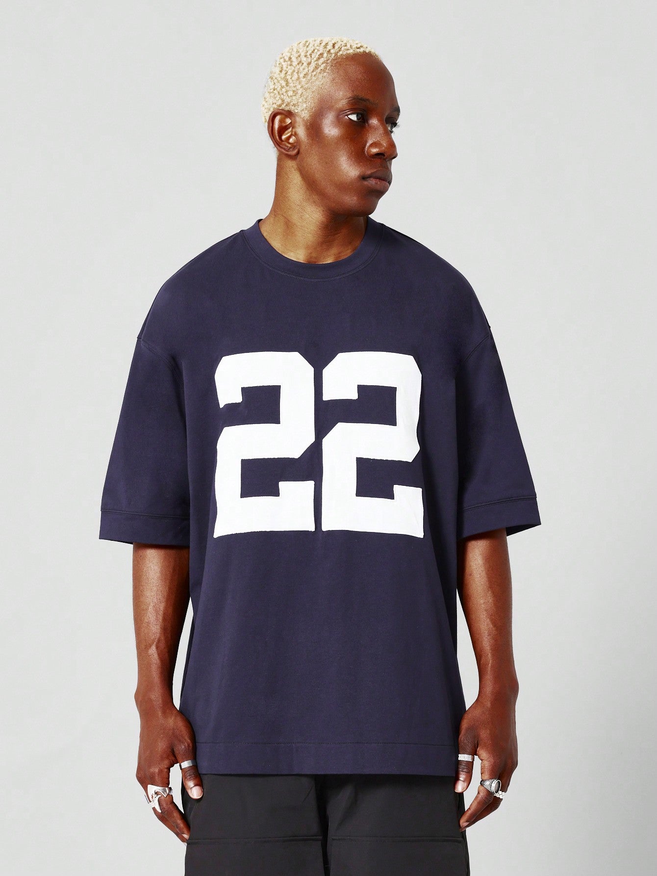 Oversized Fit Tee With Numbers Print