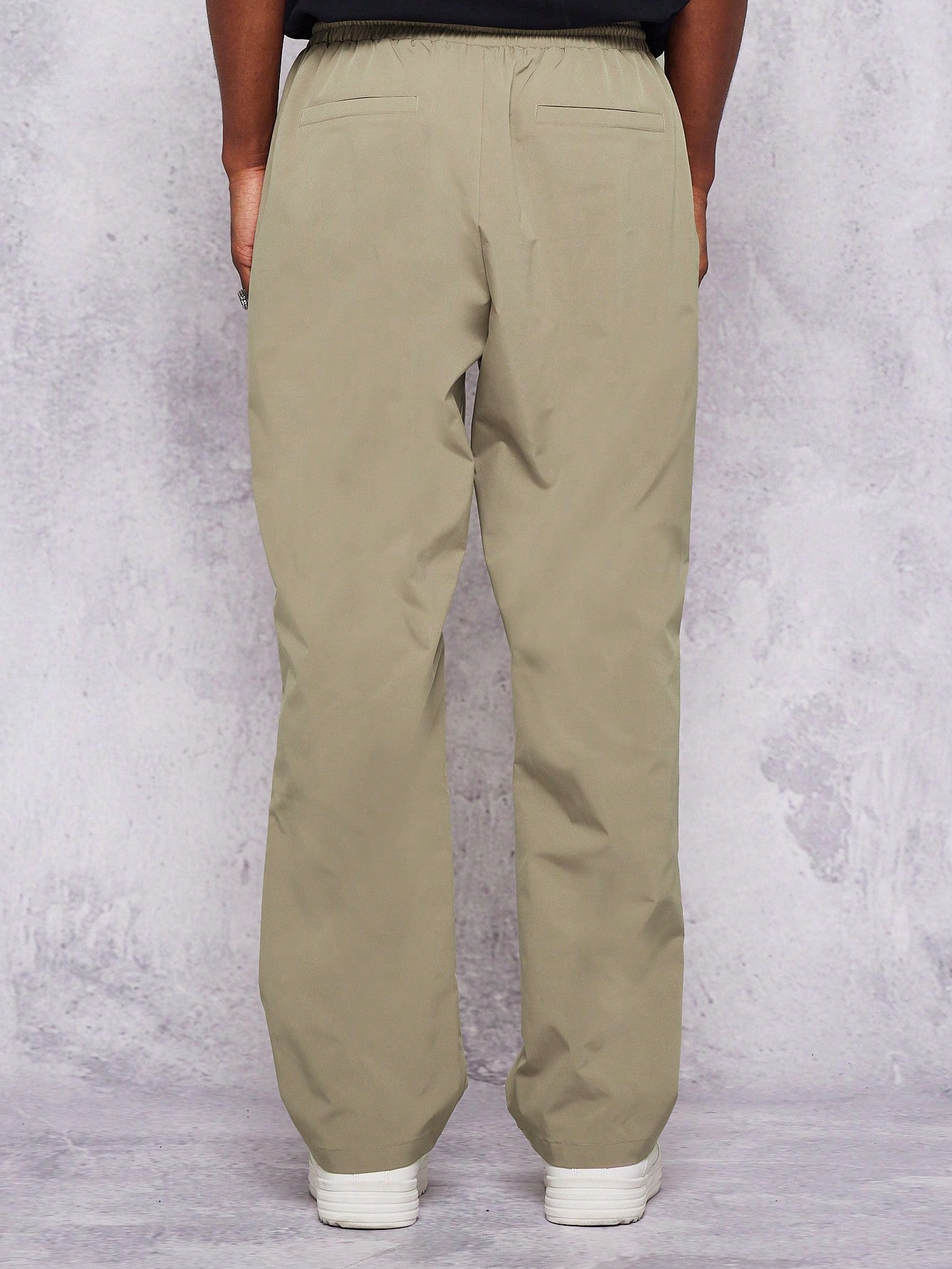 Straight Fit Nylon Jogger Trouser With Elastic Waistband