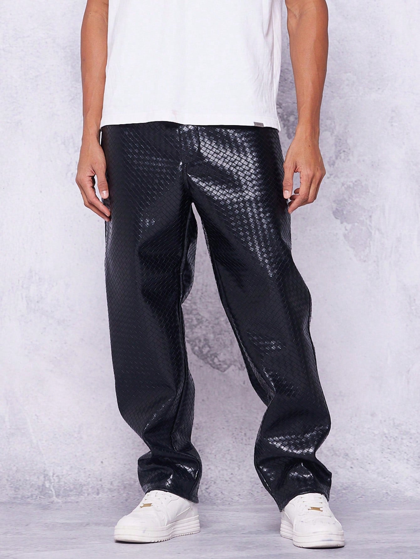 Loose Fit PU Weave 5 Pocket Trouser