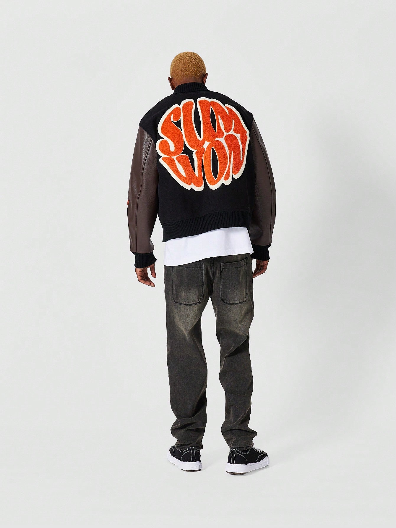 BADGED WOOL VARSITY JACKET