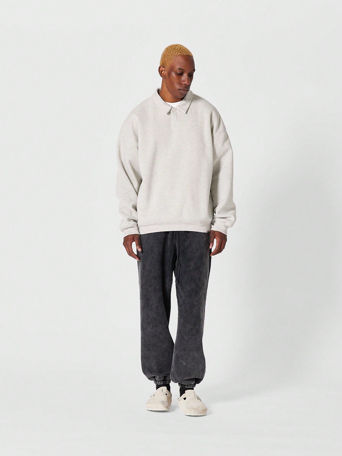 Oversized Fit Essential Polo Sweatshirt