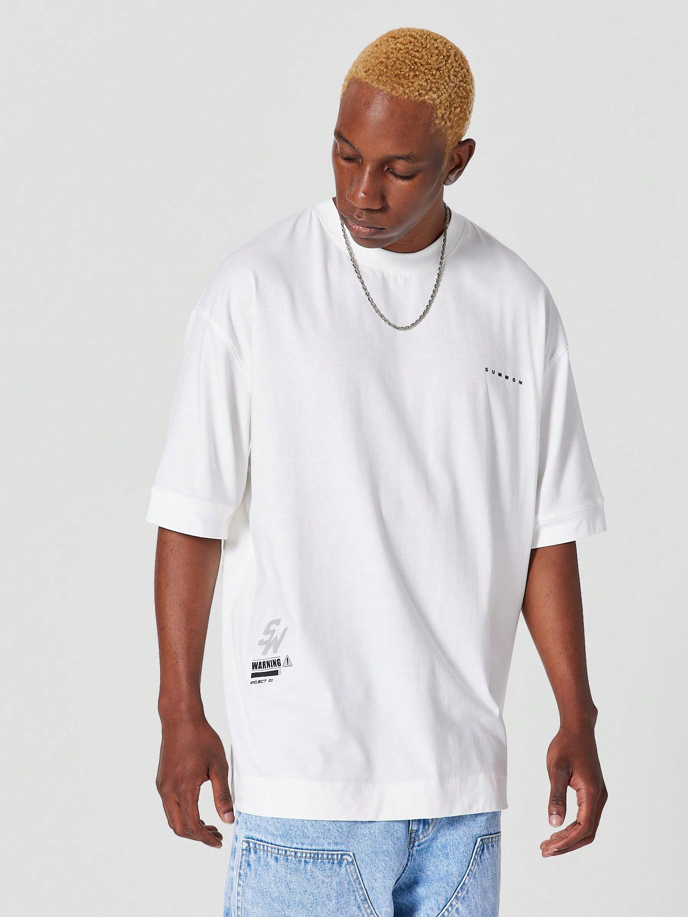 Oversized Fit Tee With Front Print