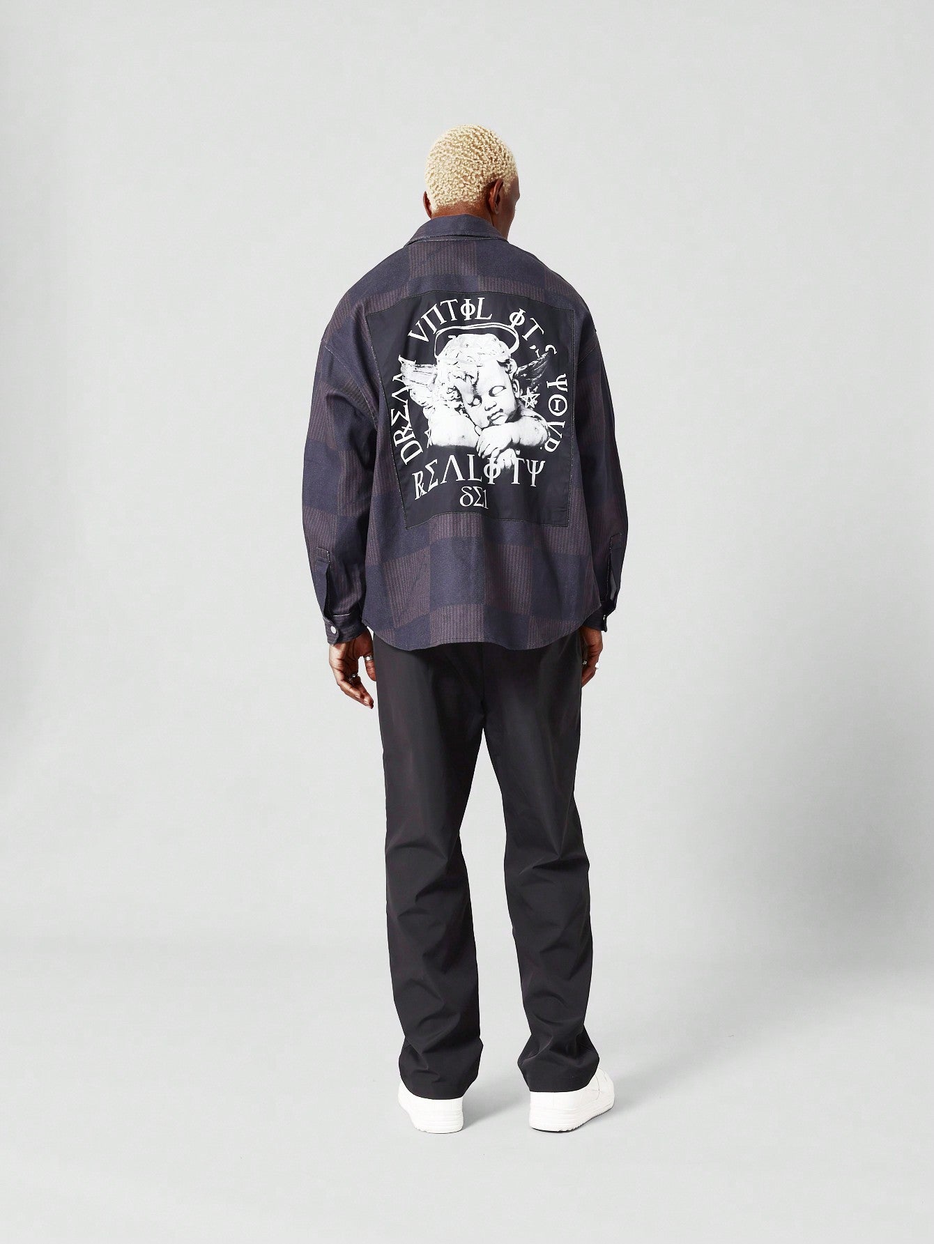 Check Shirt With Back Patch Print