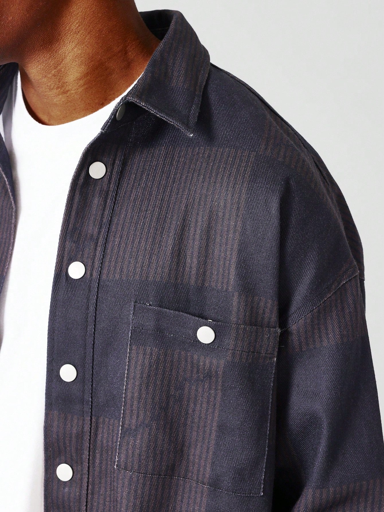 Check Shirt With Back Patch Print