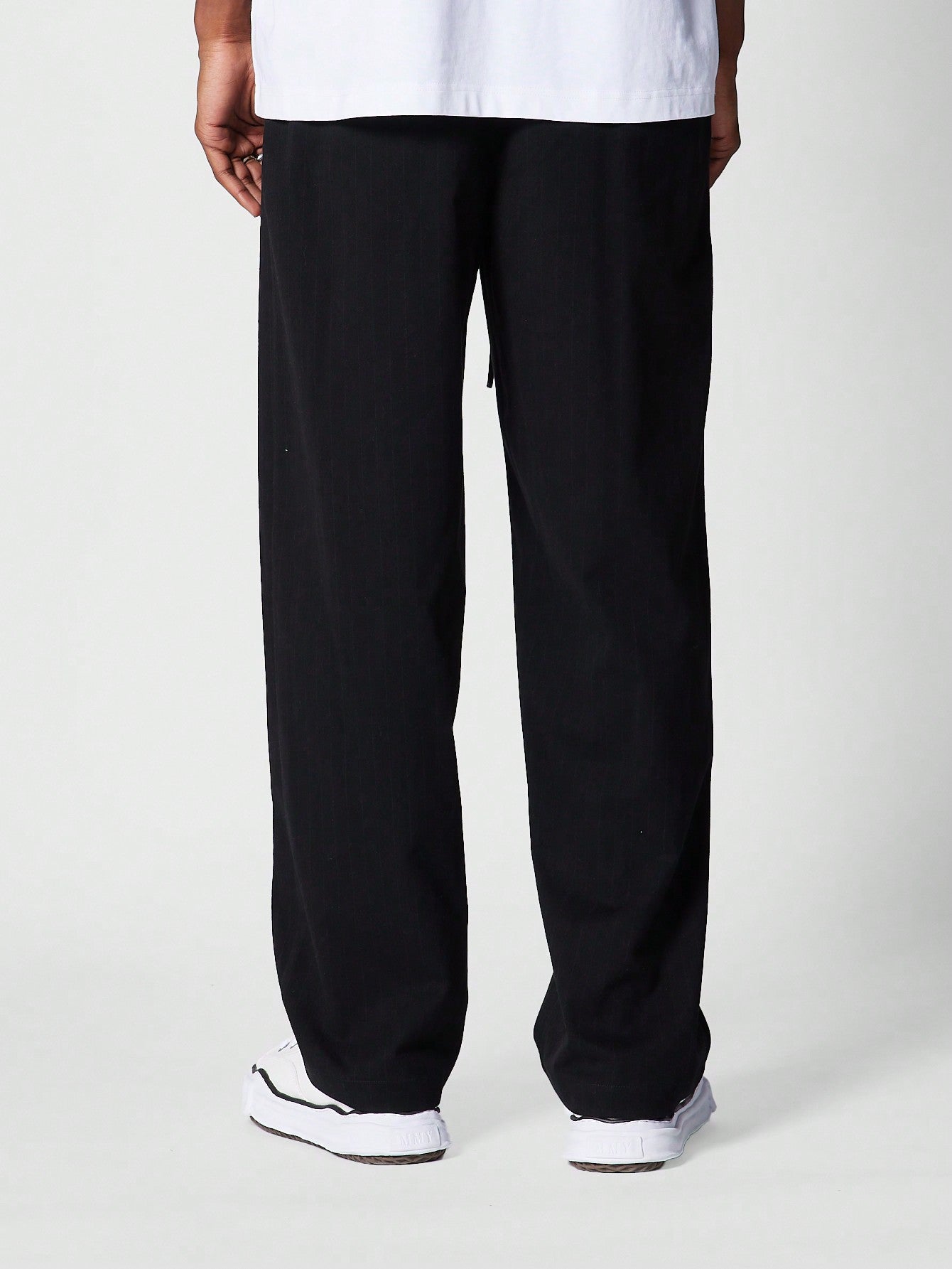 Straight Fit Pinstripe Drawstring Trouser