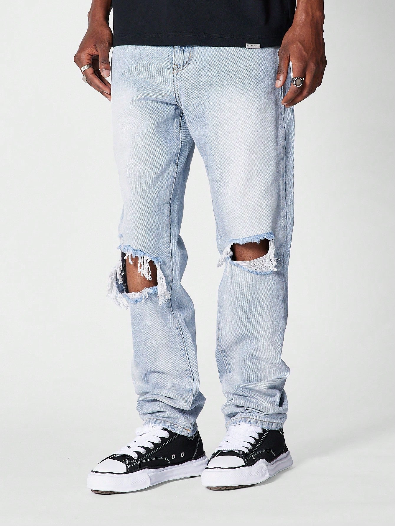 Straight Fit Distressed Jean