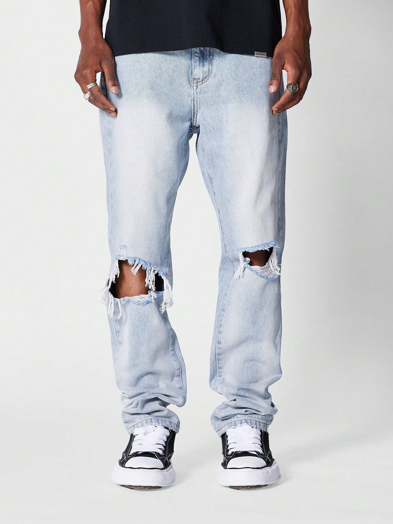 Straight Fit Distressed Jean