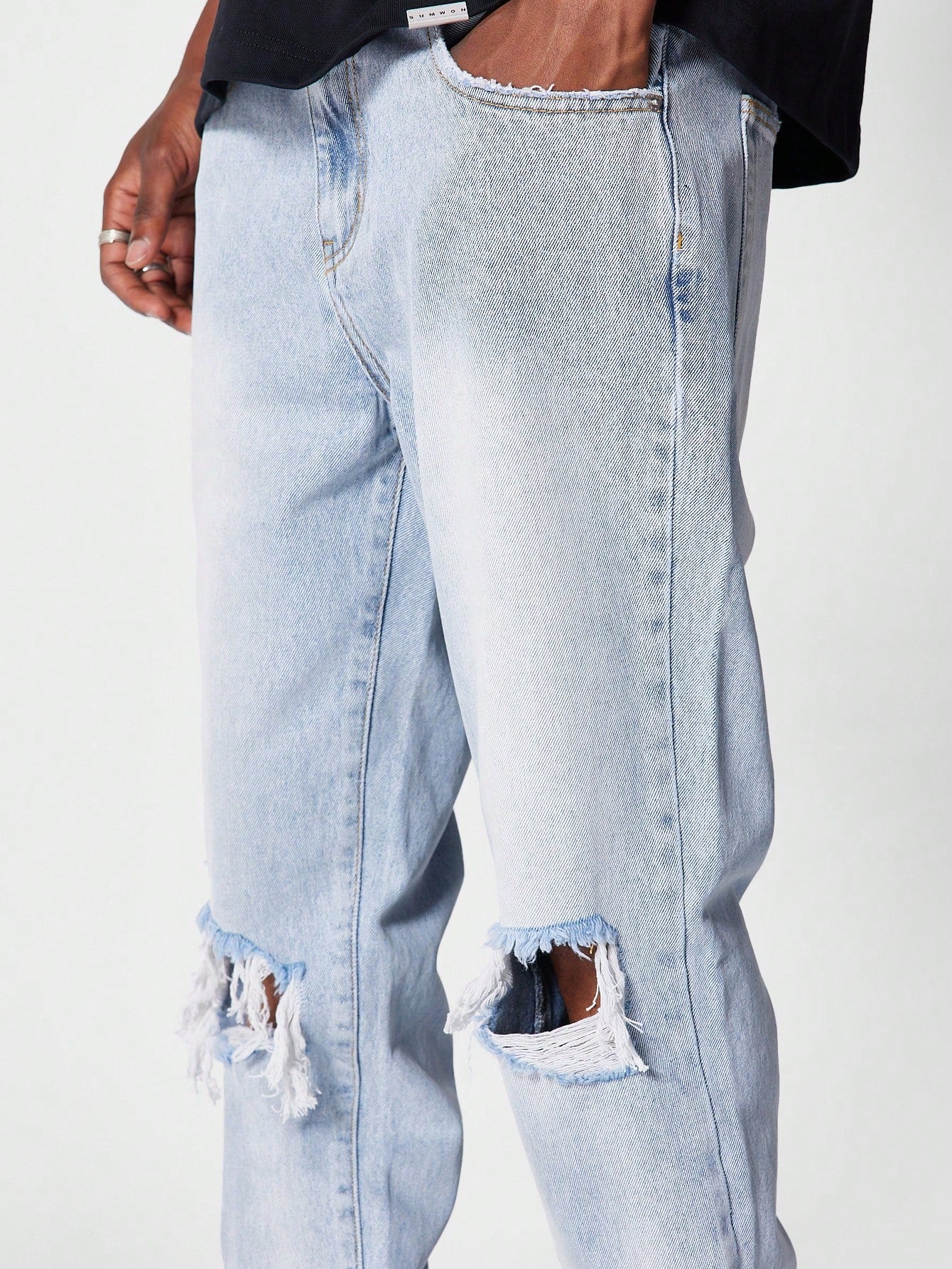 Straight Fit Distressed Jean