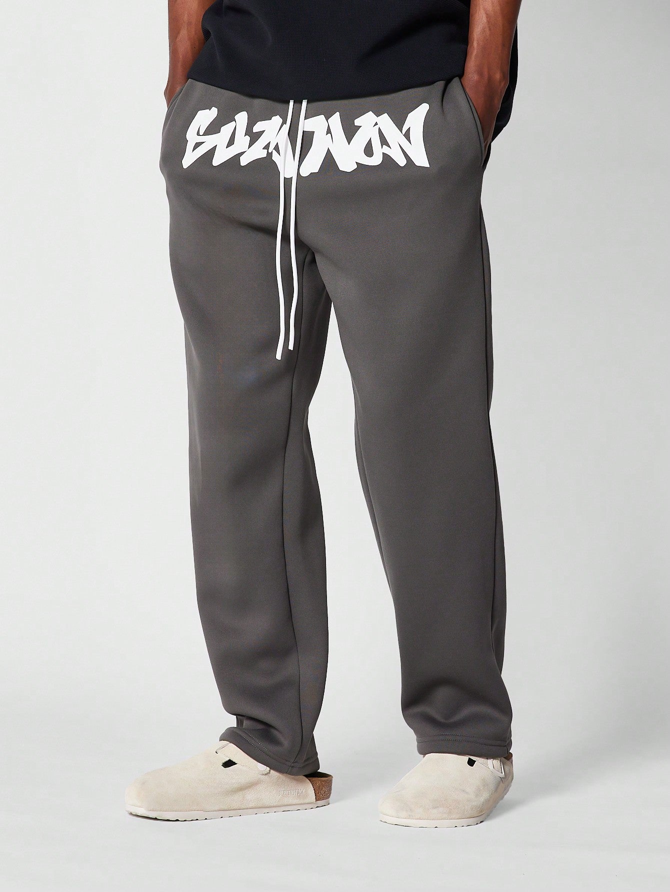 Straight Leg Jogger With Front Print